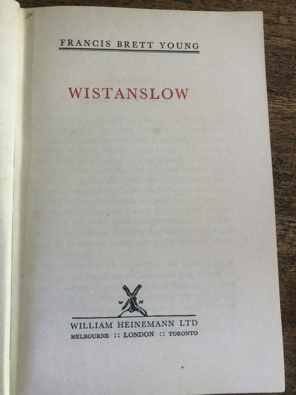 Winstanslow - Young, Francis Brett