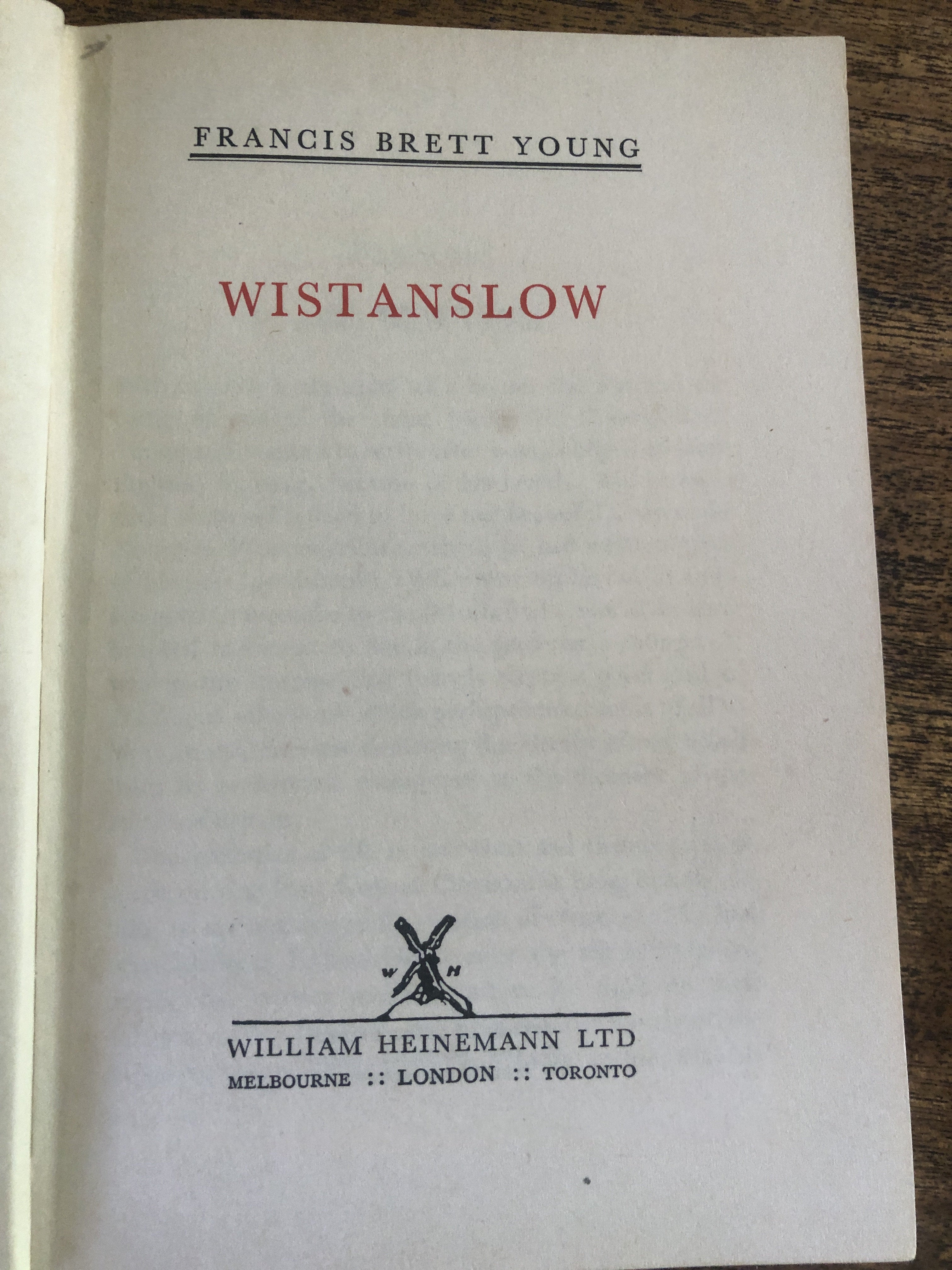 Winstanslow - Young, Francis Brett