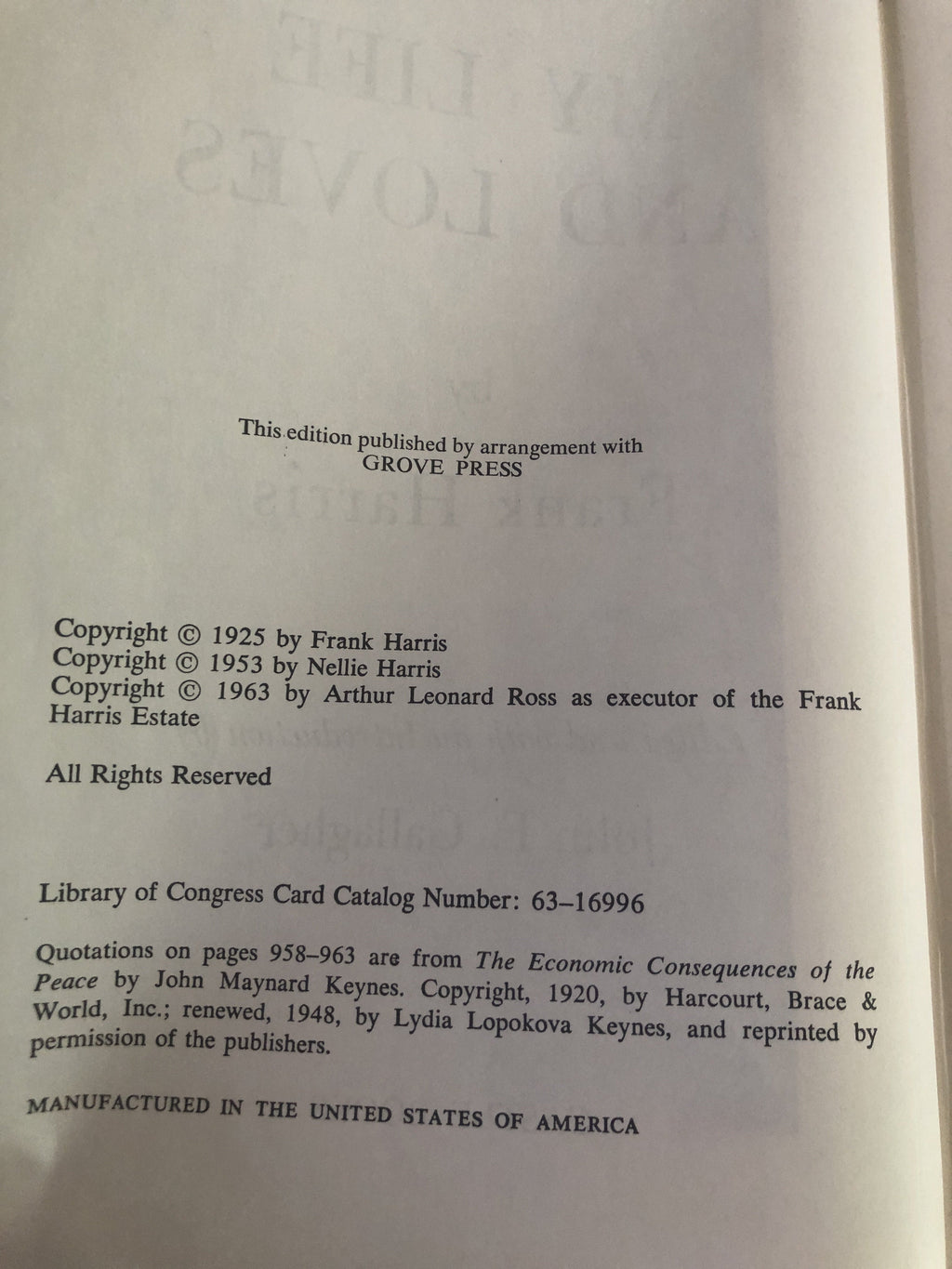 My Life and Loves - Harris, Frank