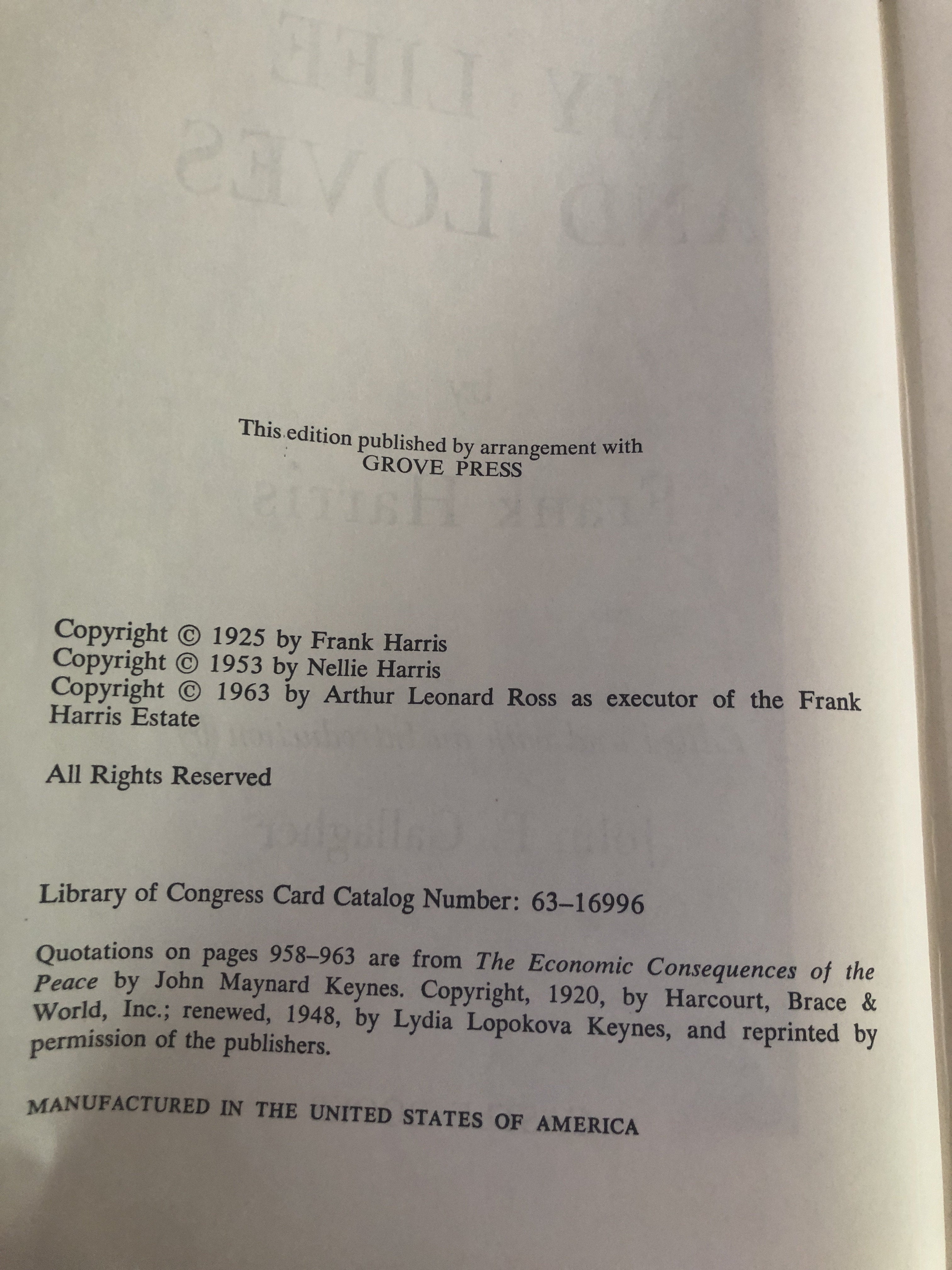 My Life and Loves - Harris, Frank