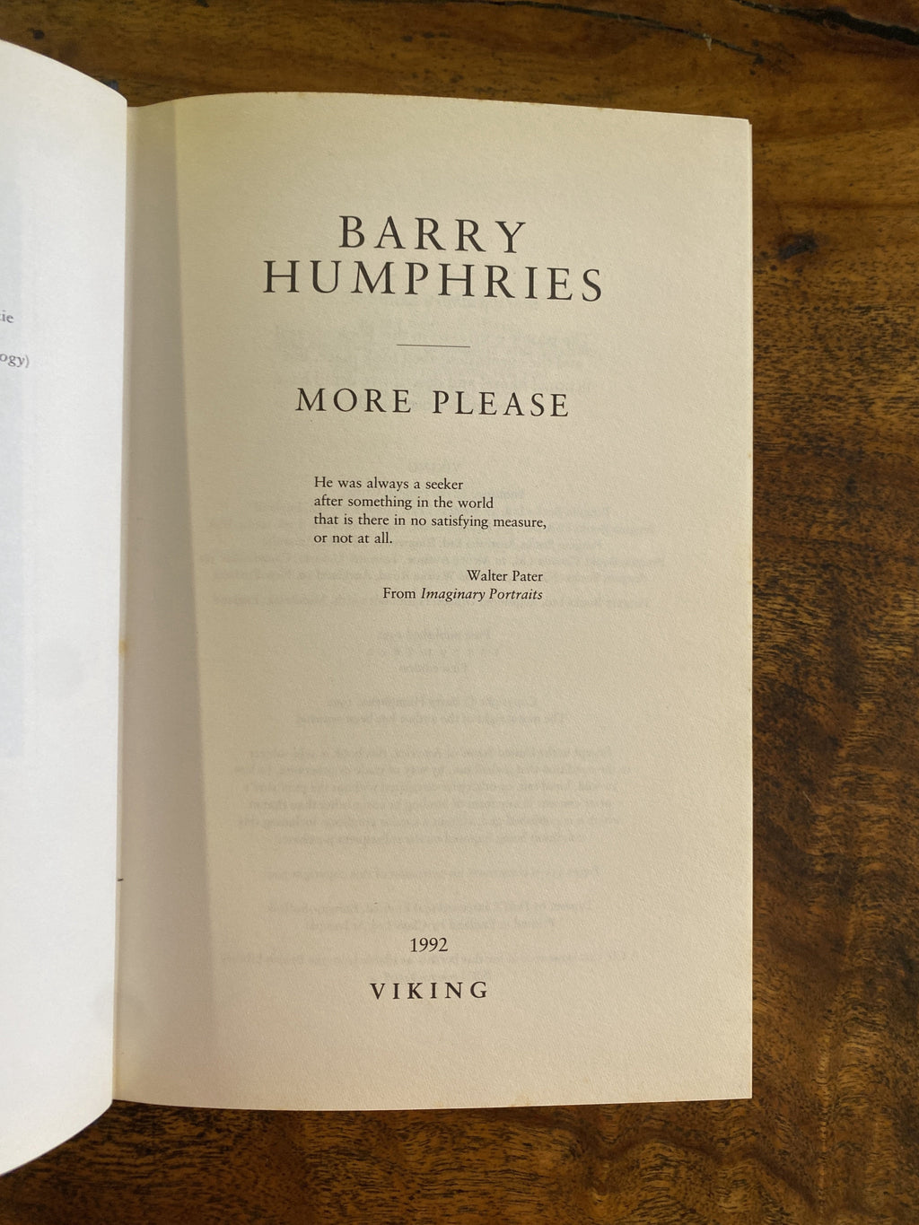 More Please: An Autobiography - Humphries, Barry