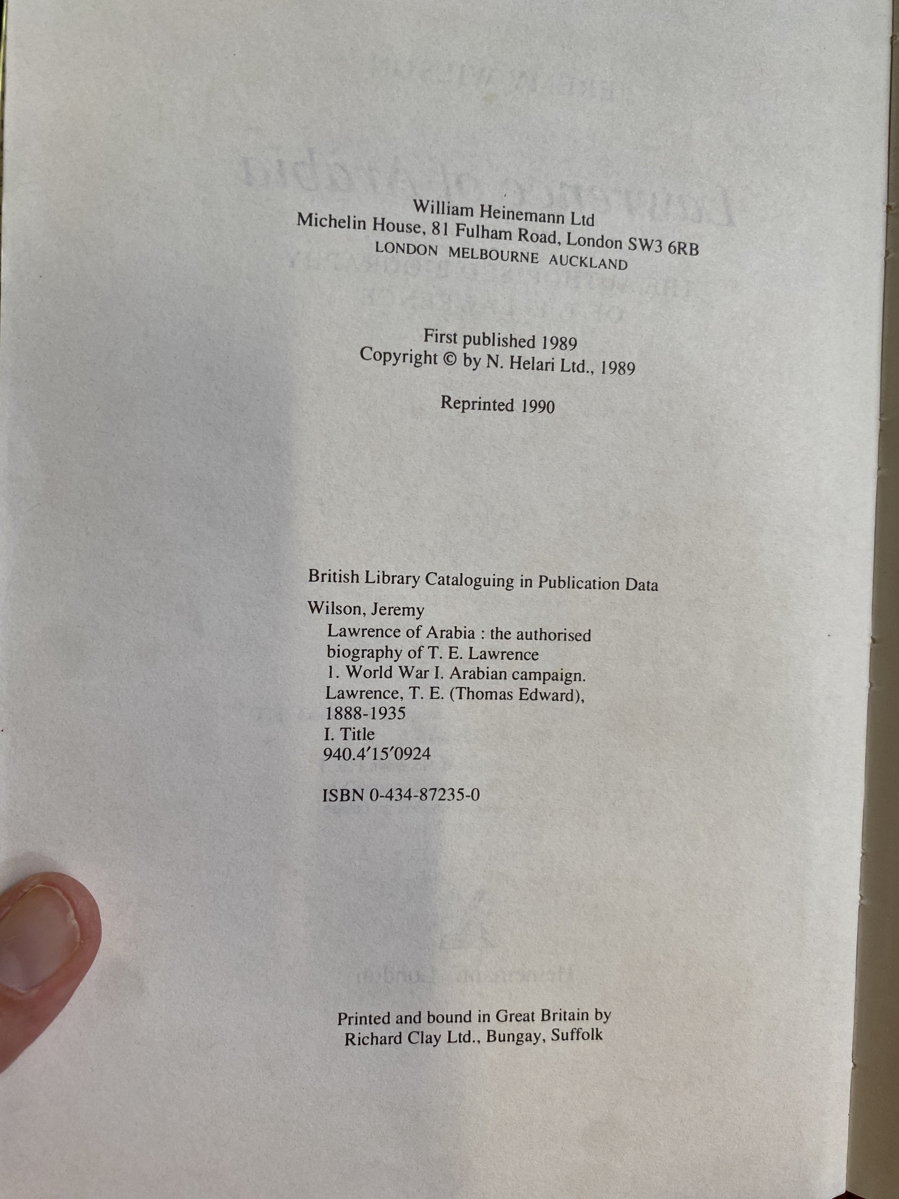 Lawrence Of Arabia: The Authorised Biography of T. E. Lawrence - Wilson, Jeremy