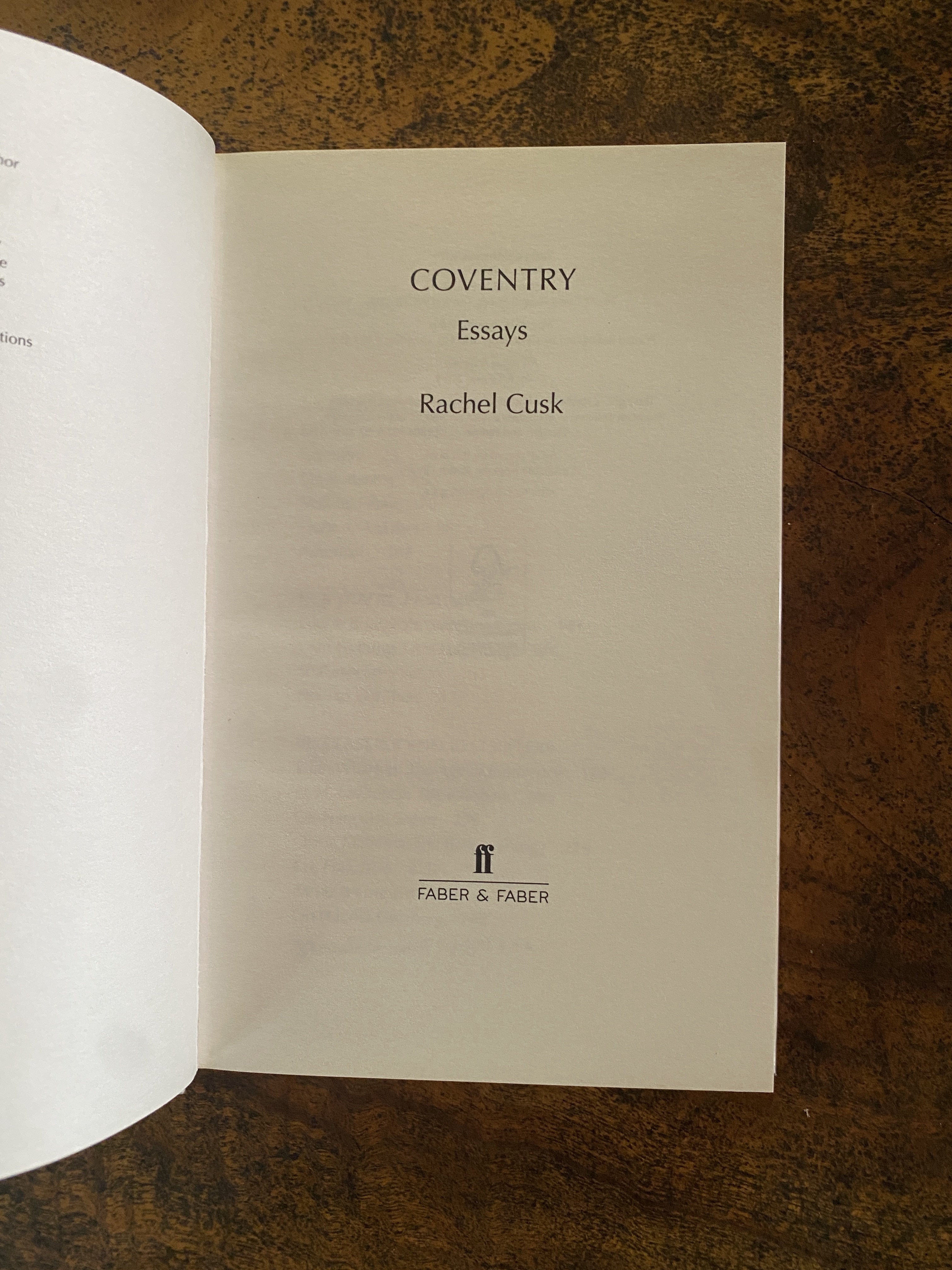 Coventry; Essays - Cusk, Rachel