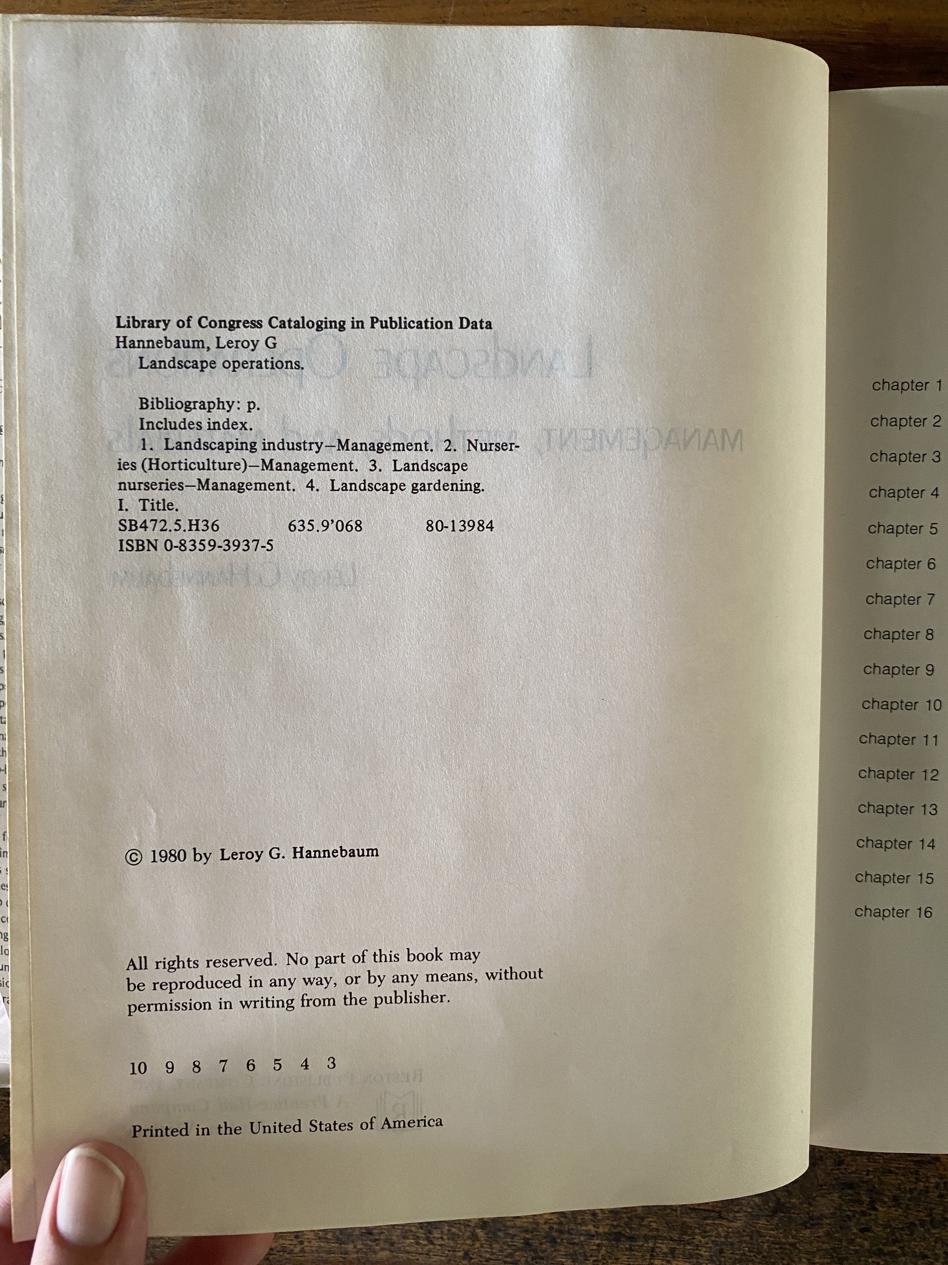 Landscape Operations Management, Methods and Materials - Hannebaum, Leroy G.