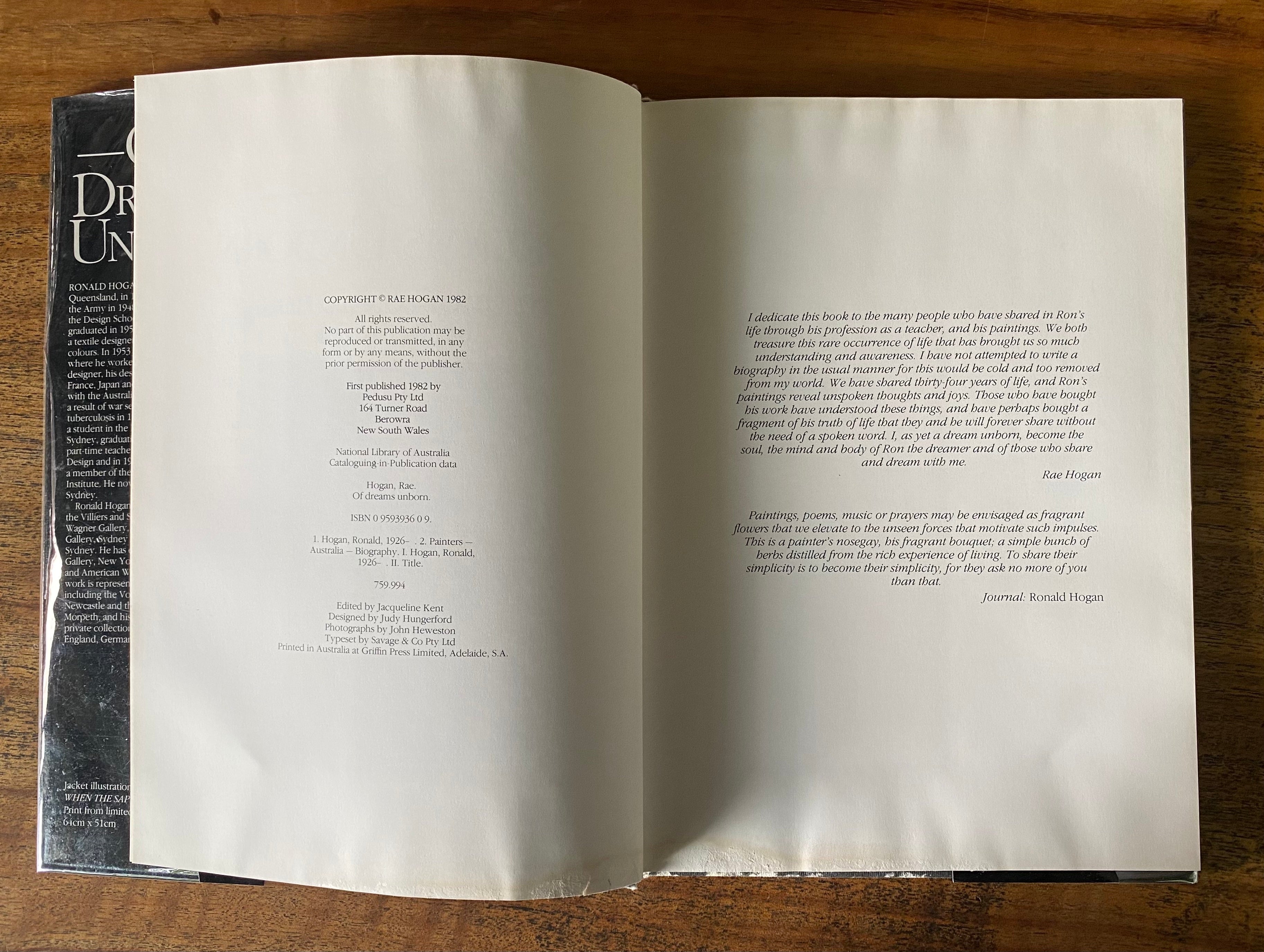 OF Dreams Unborn: A study of Ronald Hogan - Hogan, Rae