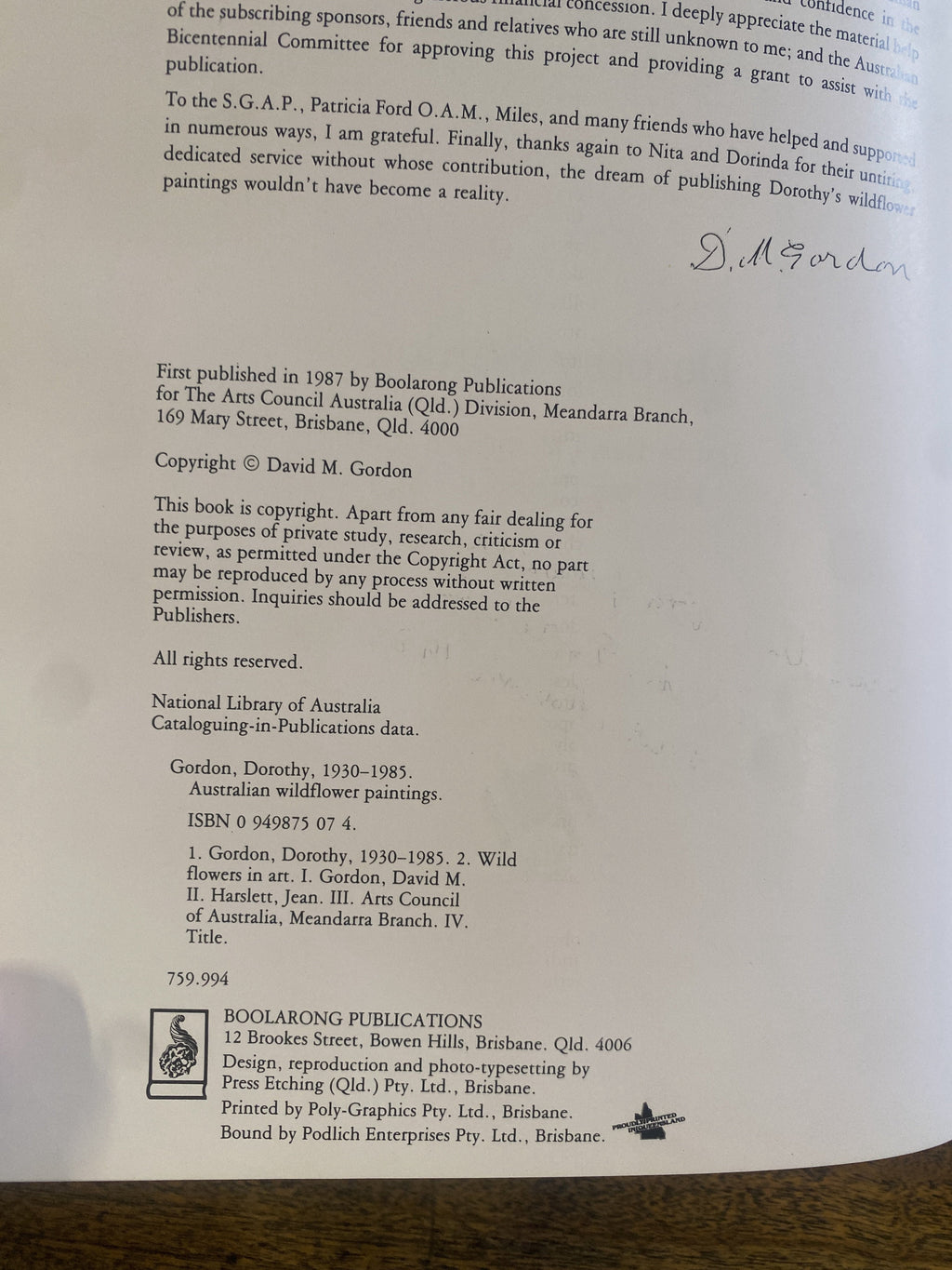 Australian Wildflower Paintings - Gordon, Dorothy