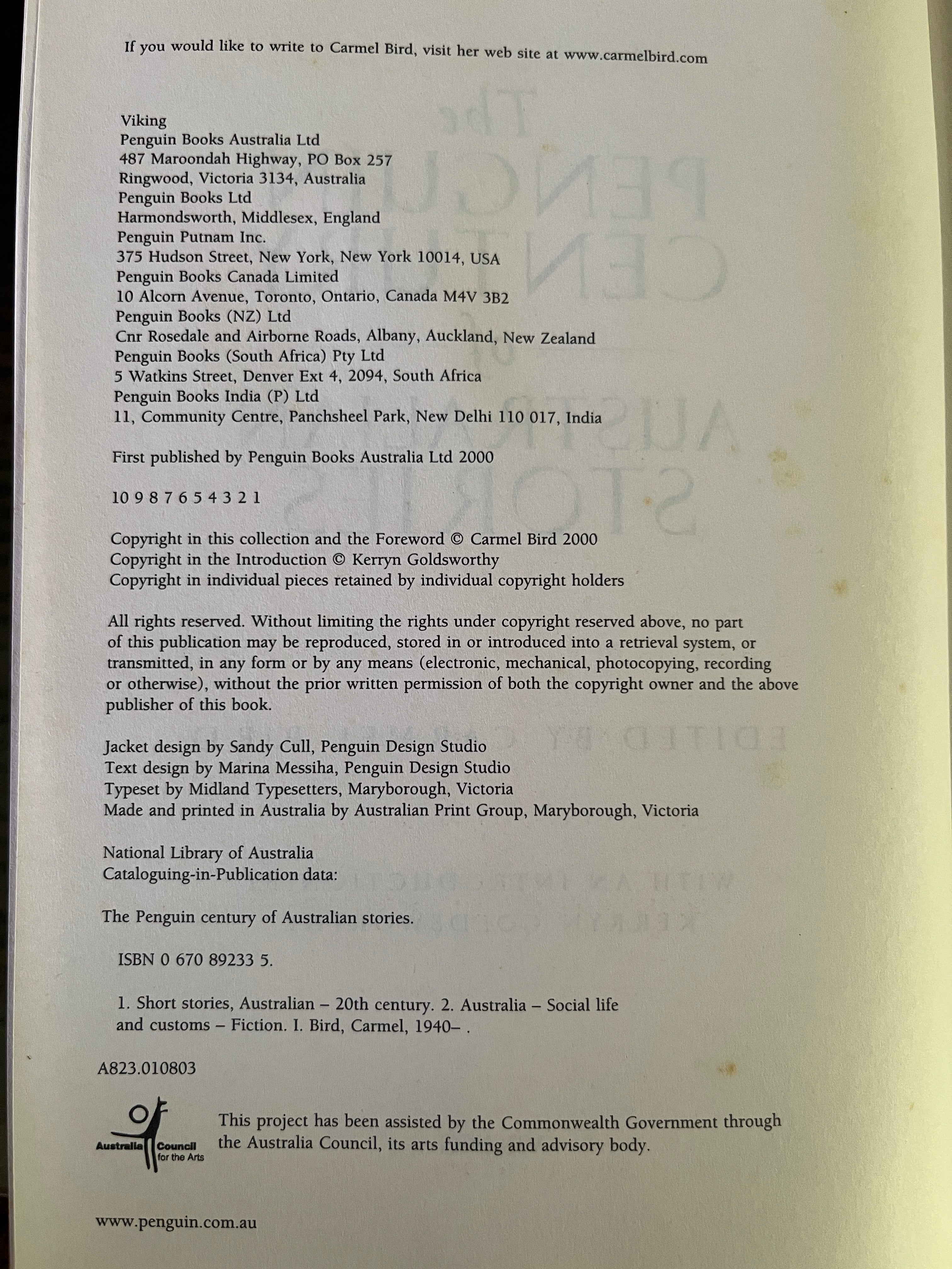 The Penguin Century of Australian Stories — Bird, Carmel (Ed.)