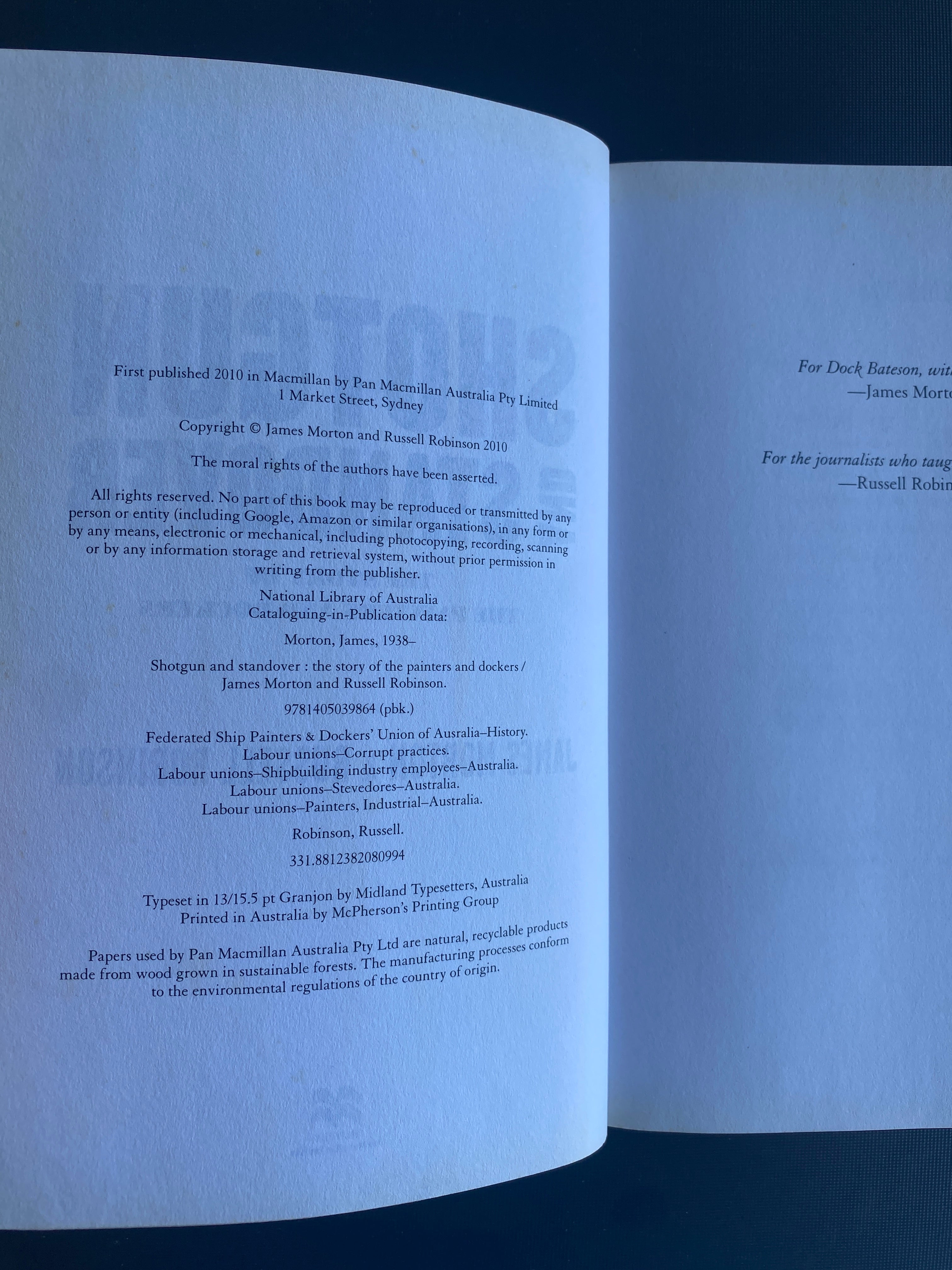 Shotgun and Standover — Morton, James & Robinson, Russell