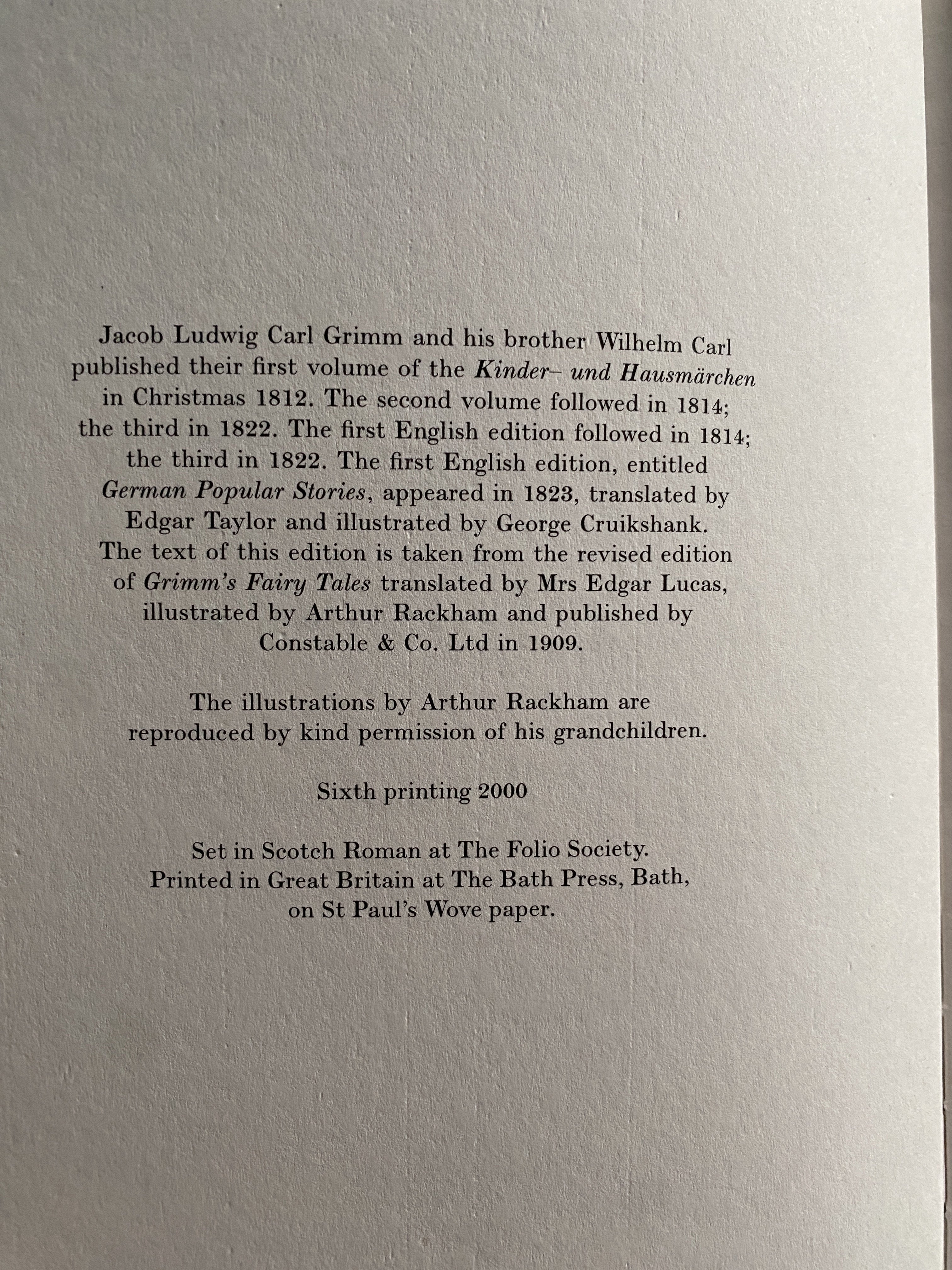 The Fairy Tales Of The Brothers Grimm — Lucas, Mrs Edgar (Translated by)