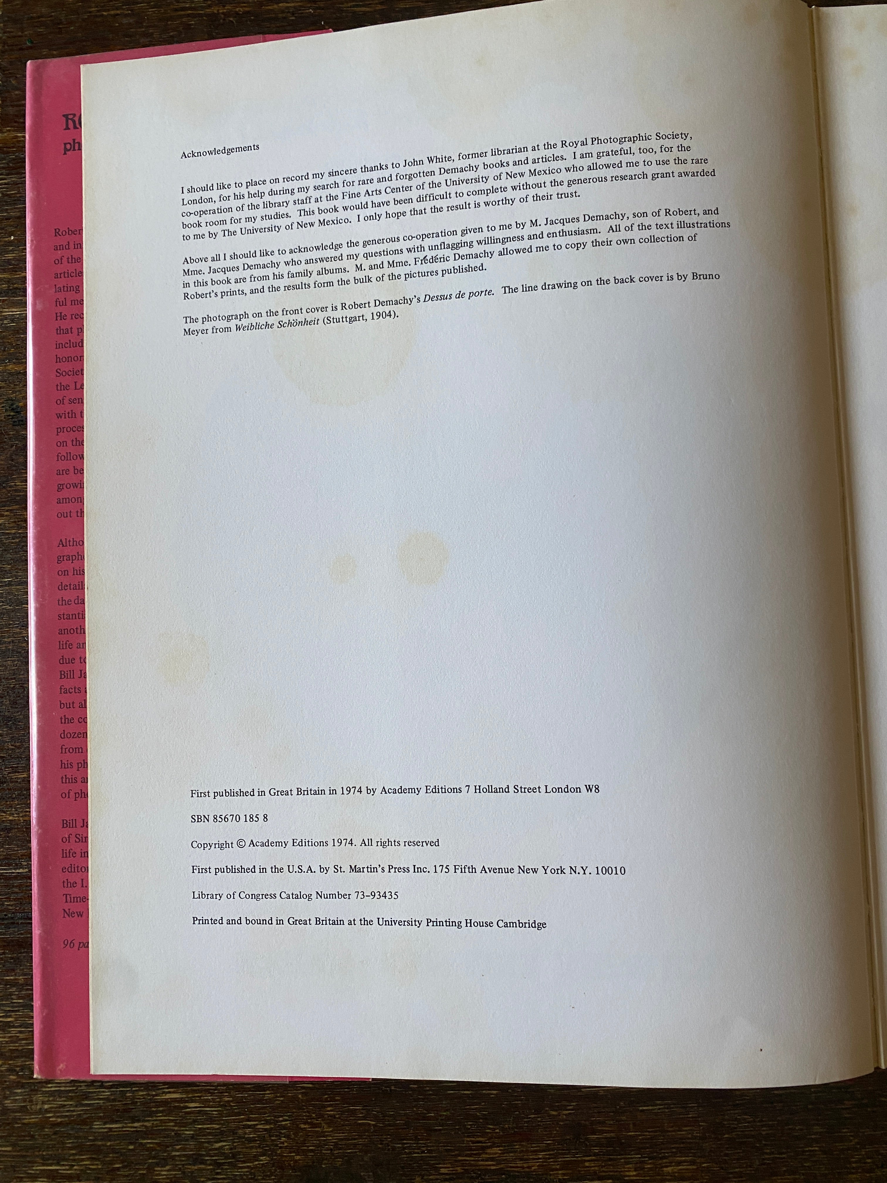 Robert Demachy; Photographs and Essays - Jay, Bill