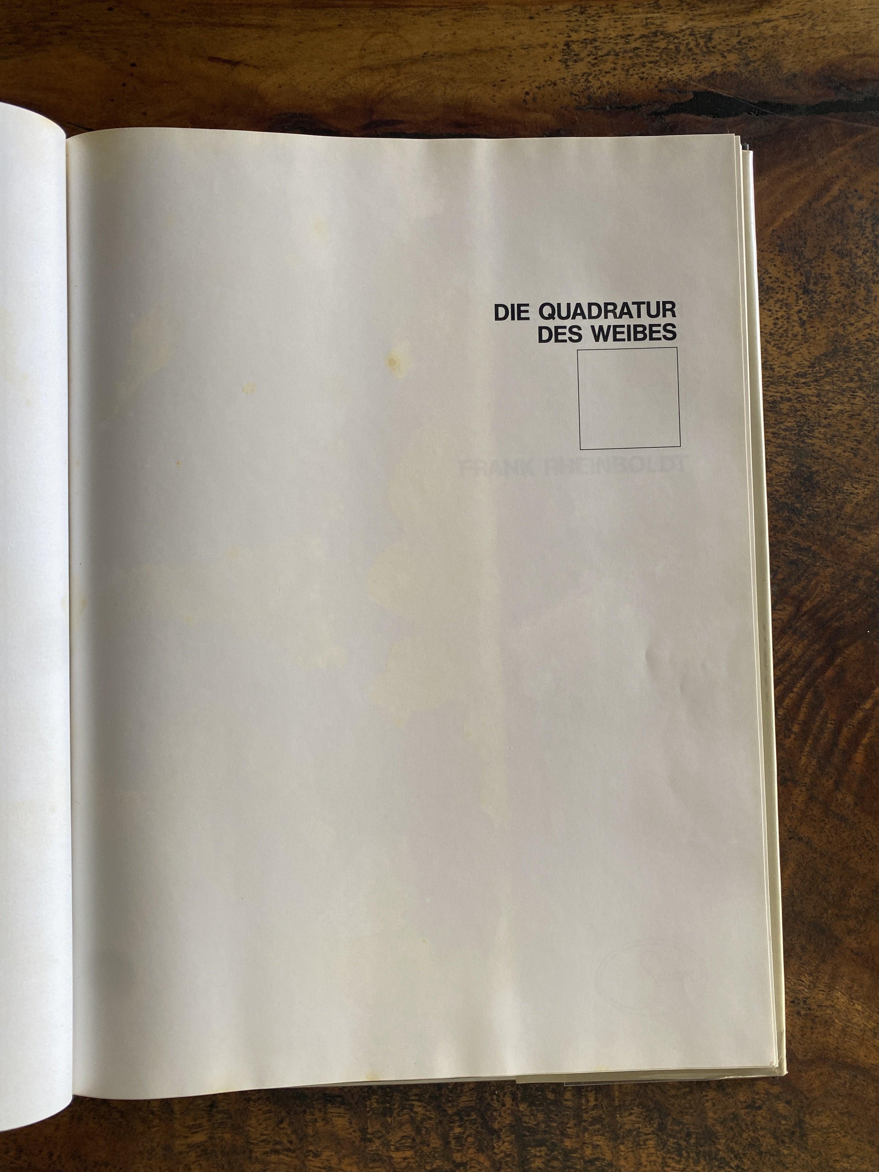 Die Quadratur Des Weibes - Rheinboldt, Frank