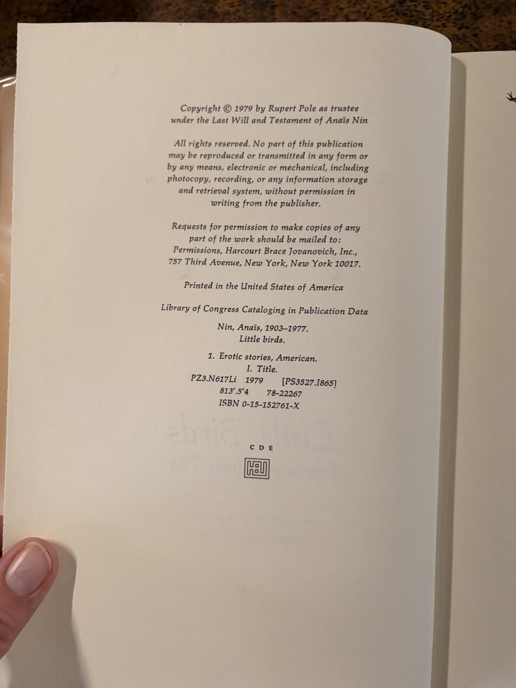 Little Birds; Erotica by Anais Nin — Nin, Anais