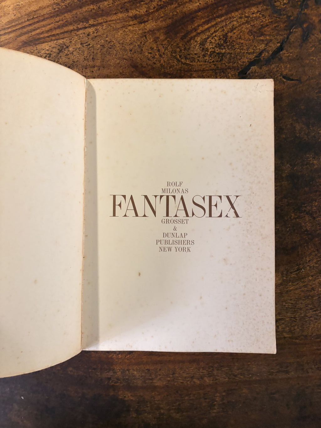 Fantasex; A Book Of Erotic Games For The Adult Couple — Milonas, Rolf