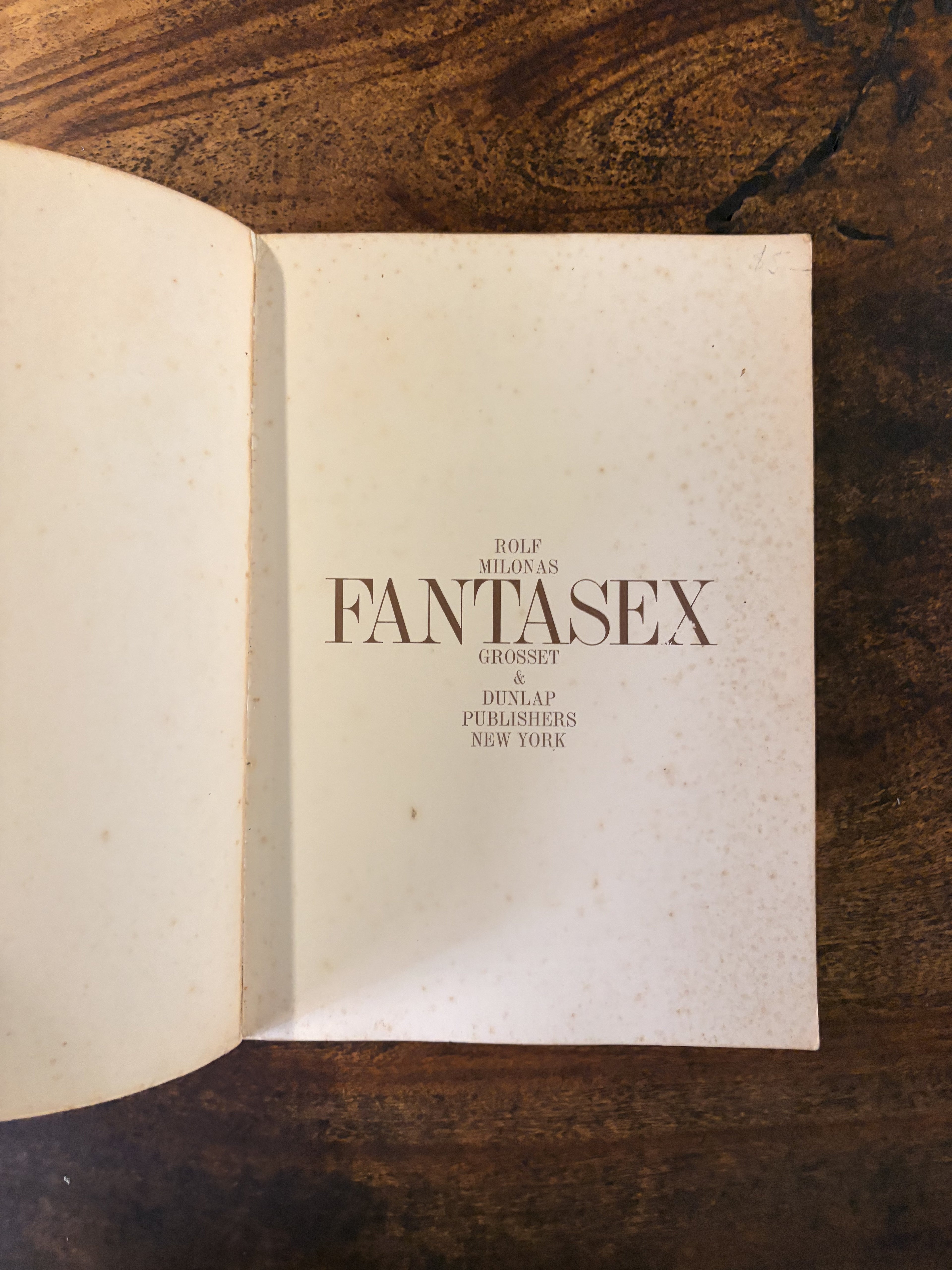 Fantasex; A Book Of Erotic Games For The Adult Couple — Milonas, Rolf