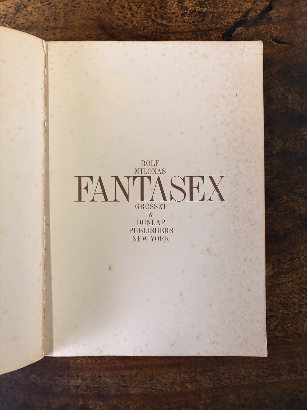 Fantasex; A Book Of Erotic Games For The Adult Couple — Milonas, Rolf