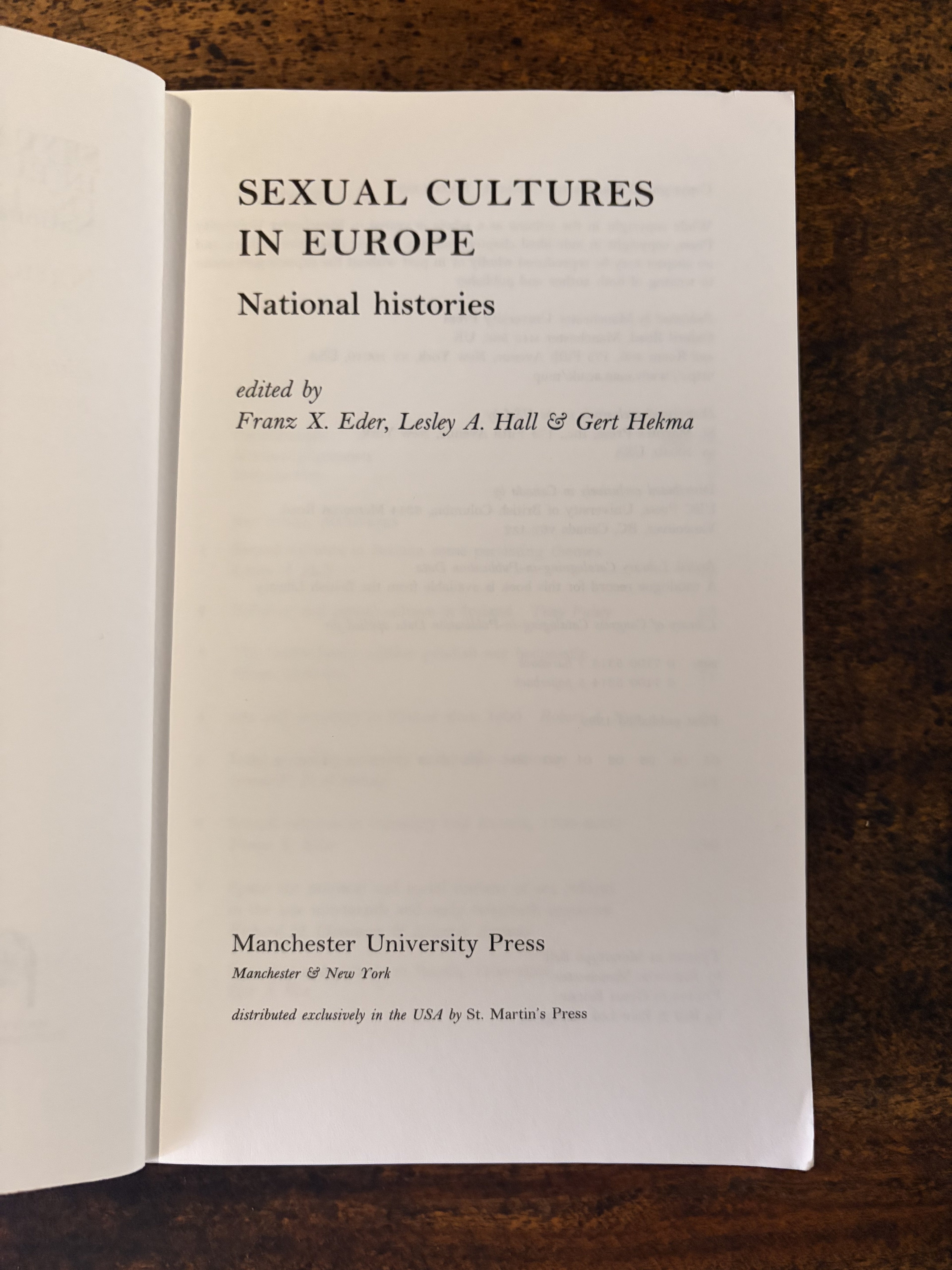 National Histories; Sexual Cultures in Europe — Eder, Franz X.; Hall, Lesley & Hekma, Gert
