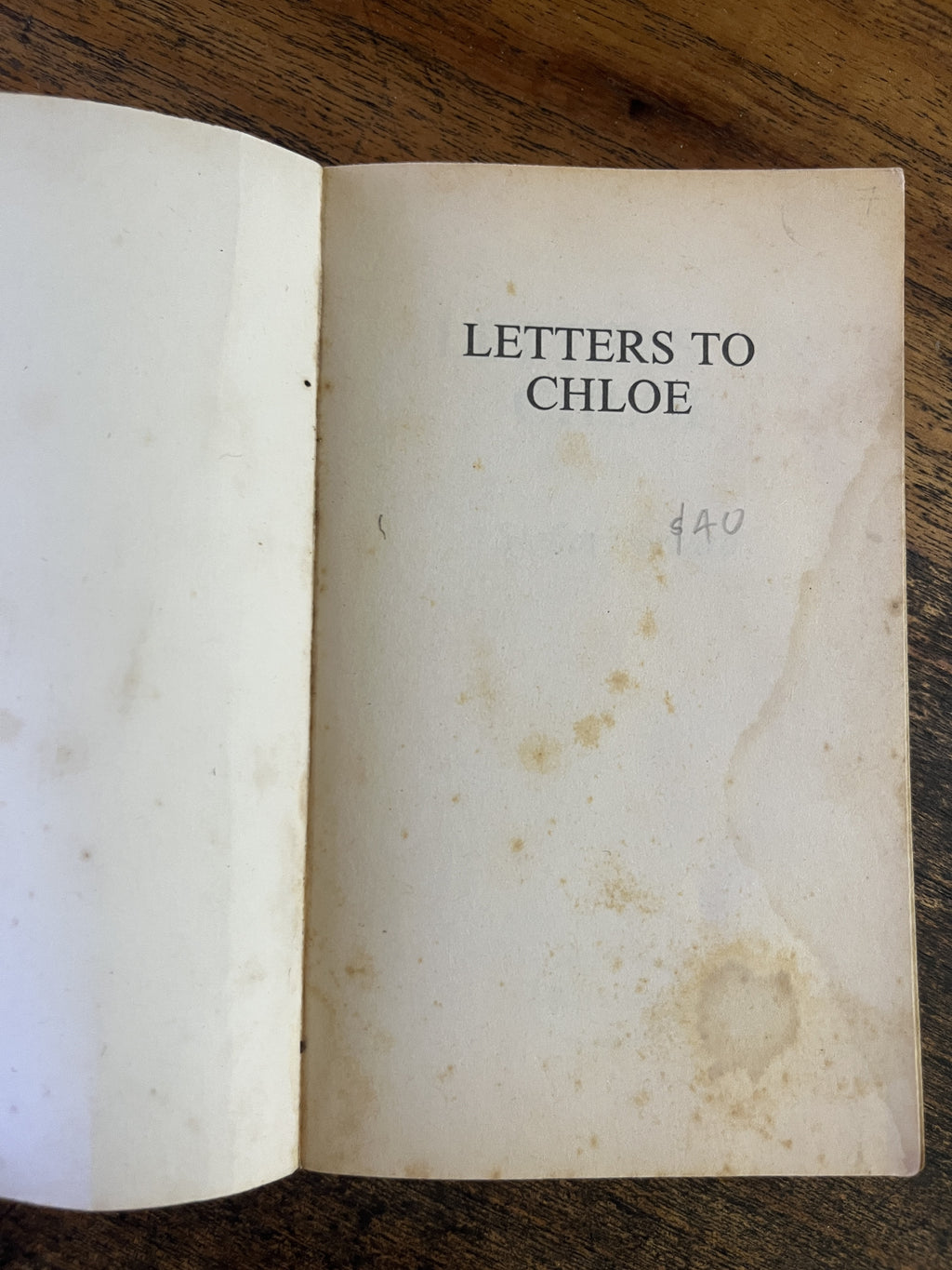 Letters to Chloe — Stefan Gerrard