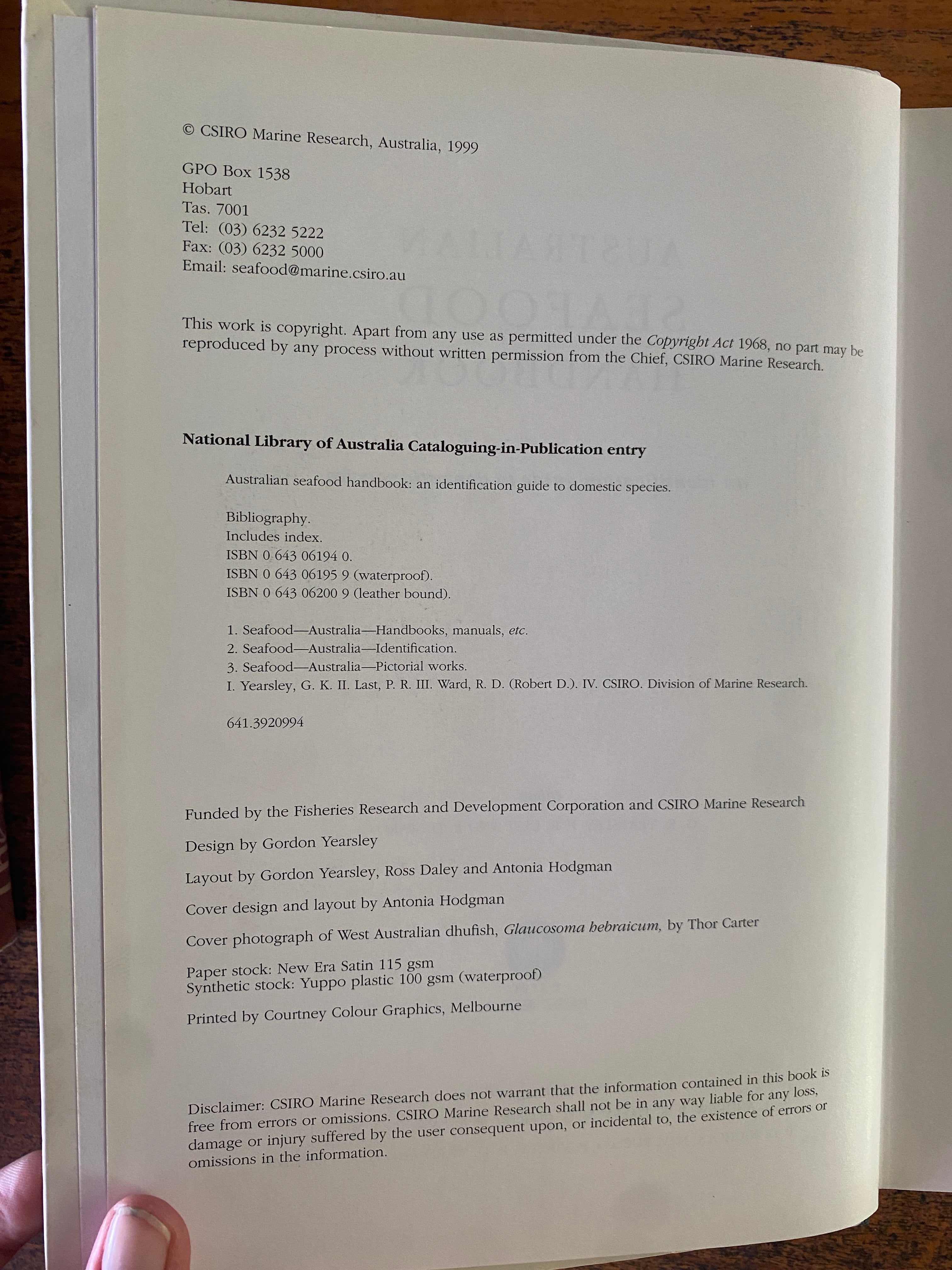 Australian Seafood - Yearsley, G. K. & Ward, R. D.