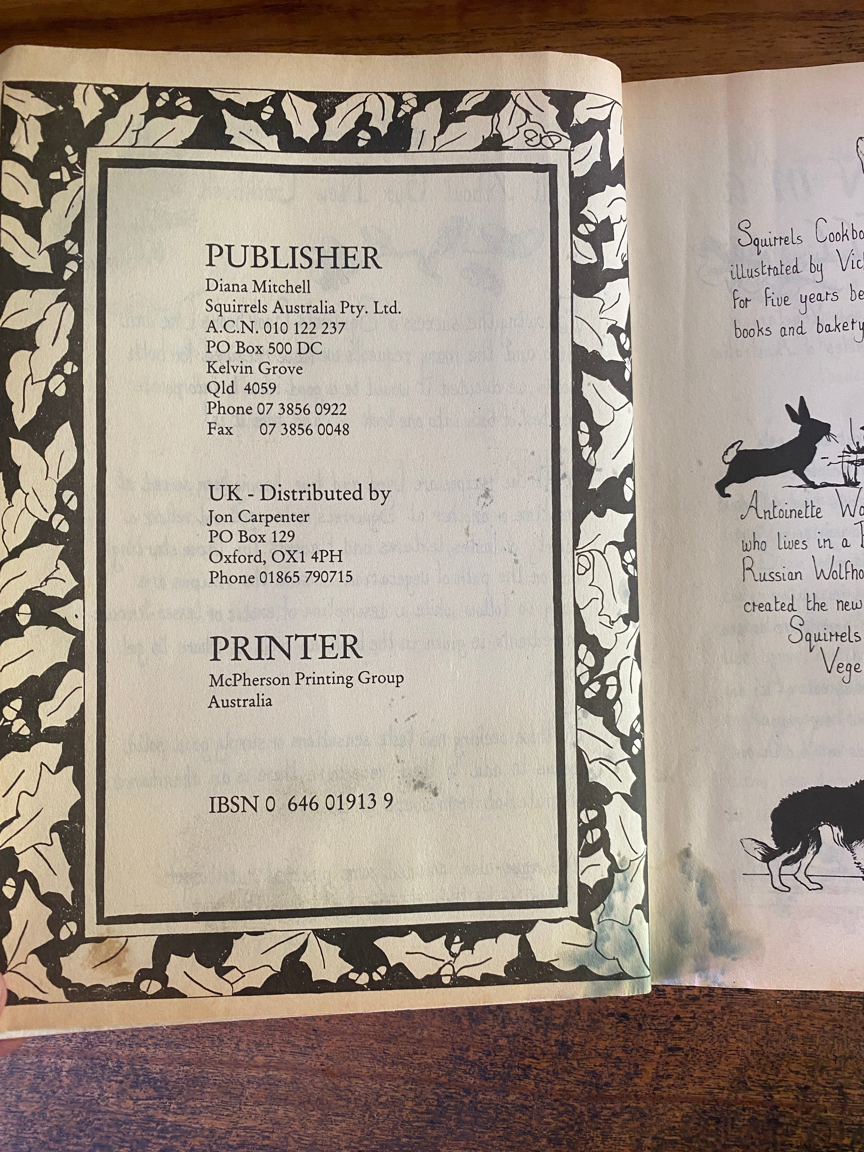 Squirrels Vegetarian Cookbook -