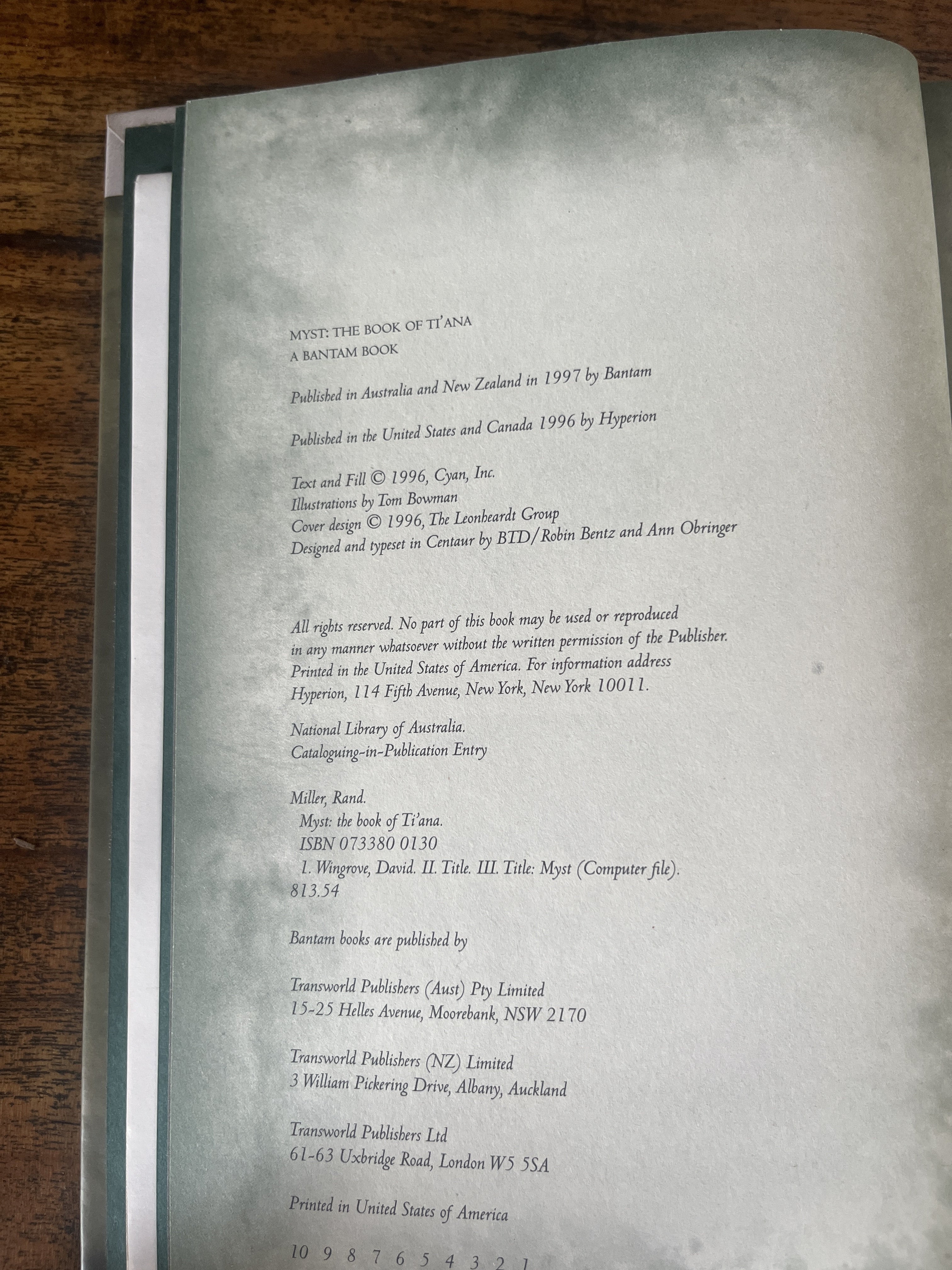 Myst: The Book of Tiana - Miller, Rand with Wingrove, David