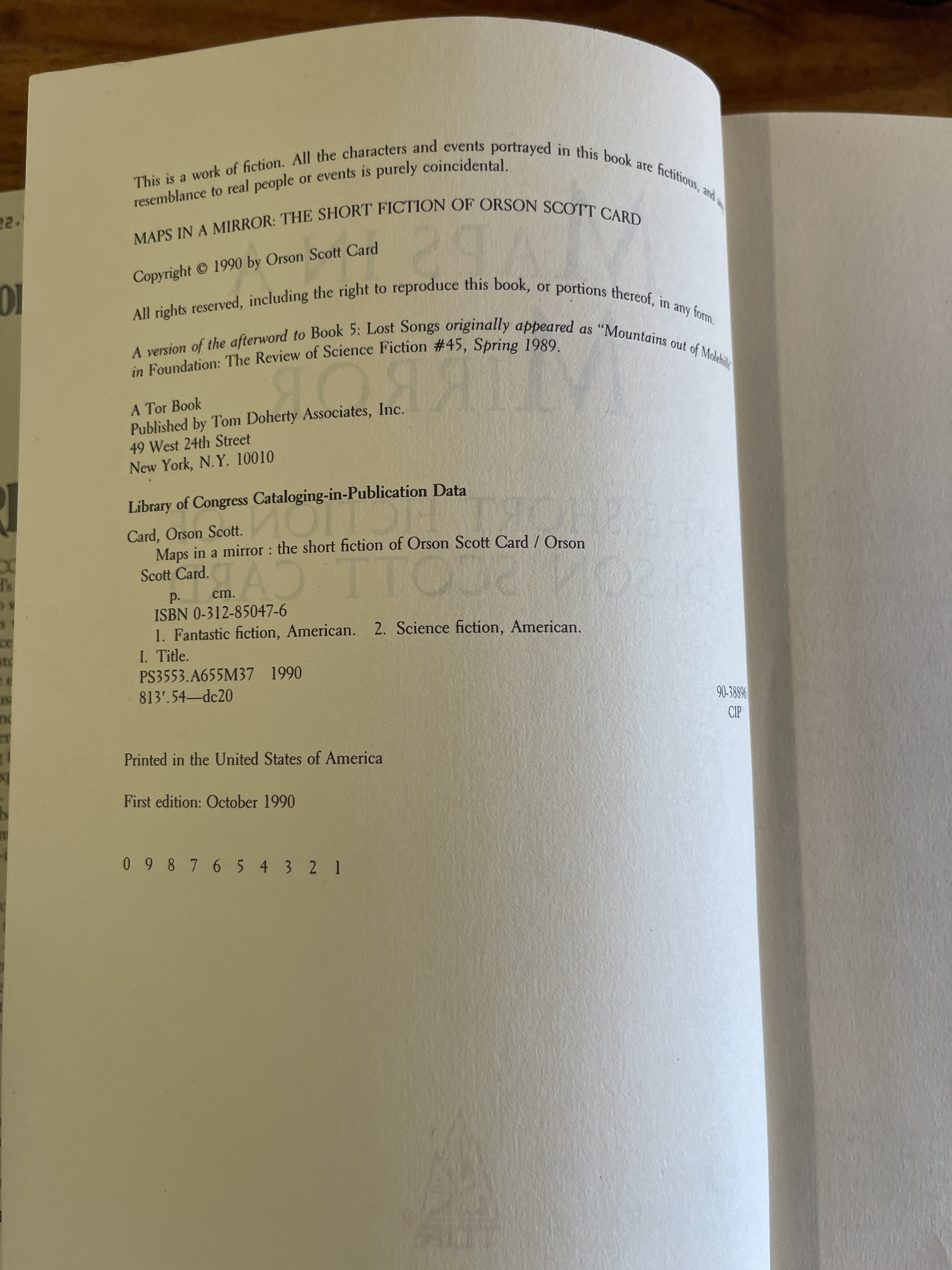 Maps In A Mirror: The Short Fiction of Orson Scott Card - Card, Orson Scott