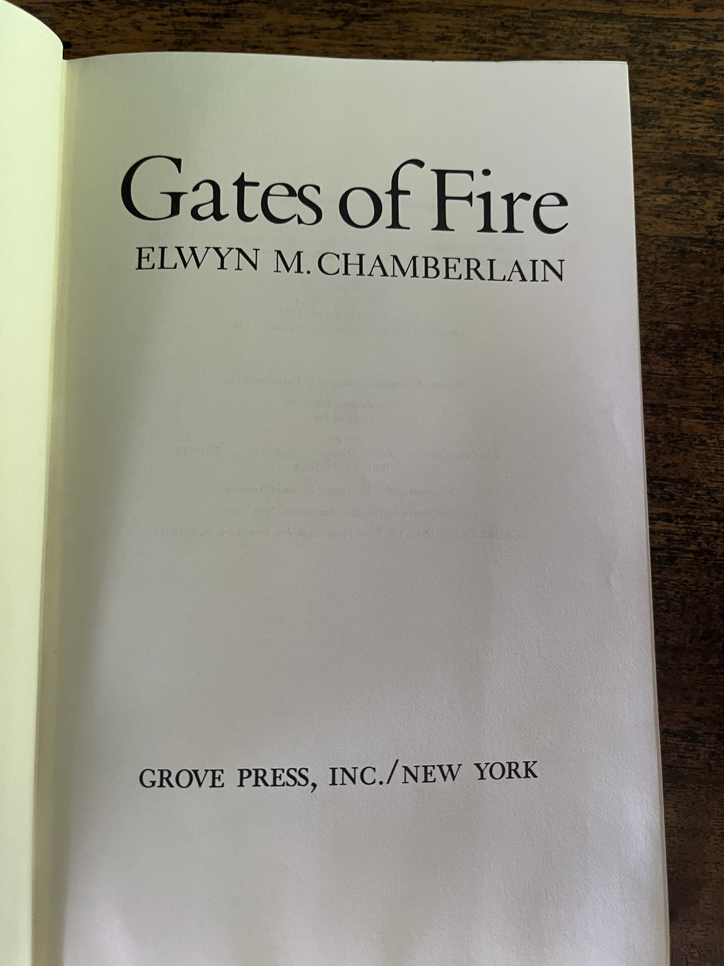 Gates Of Fire — Chamberlain, Elwyn. M.