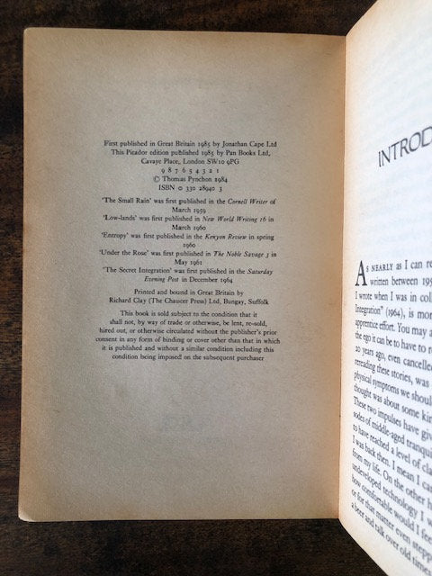 Slow Learner — Thomas Pynchon