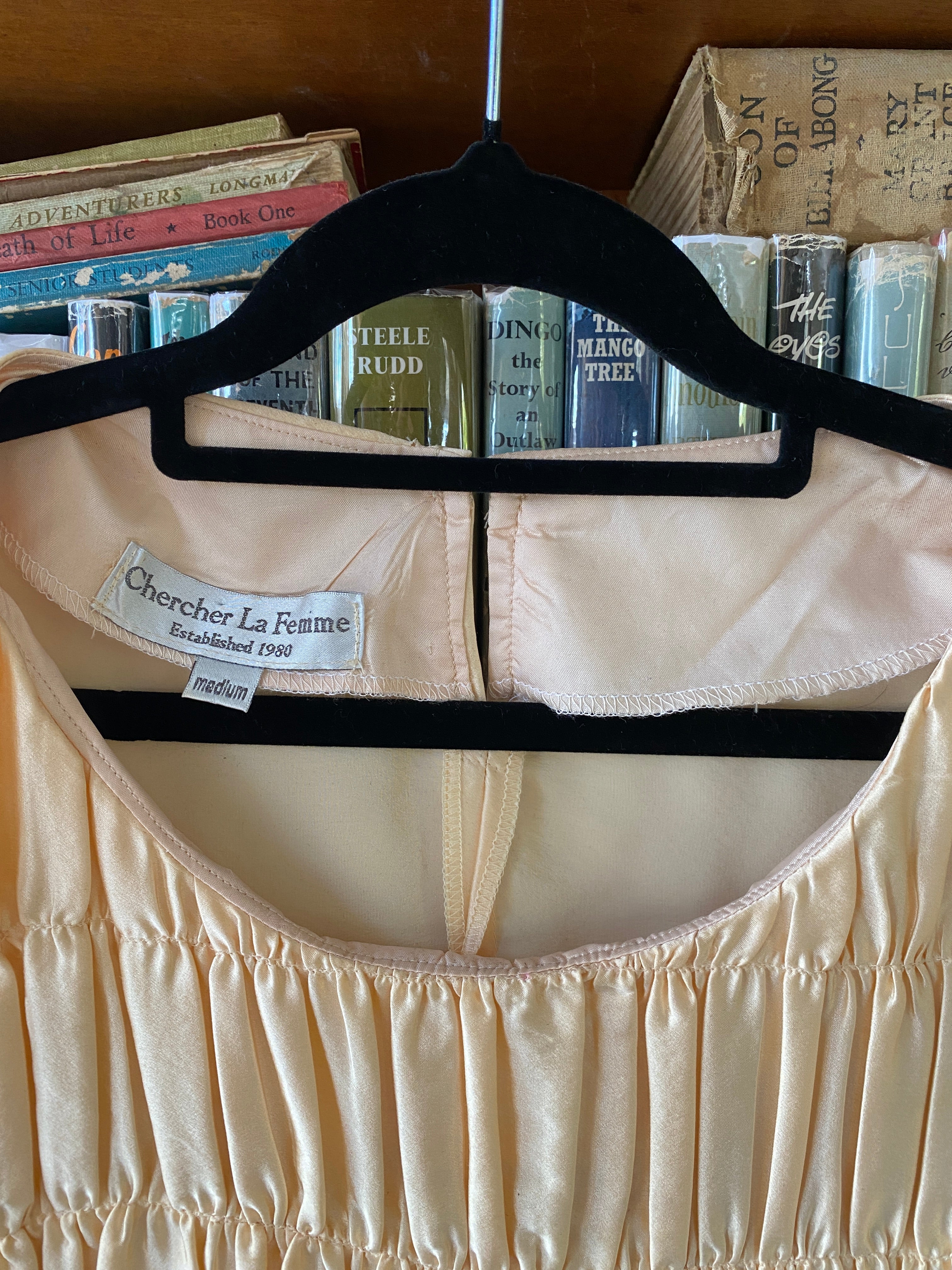 Chercher La Femme Australian Pure Silk Ruched Blouse – Champagne – Size M