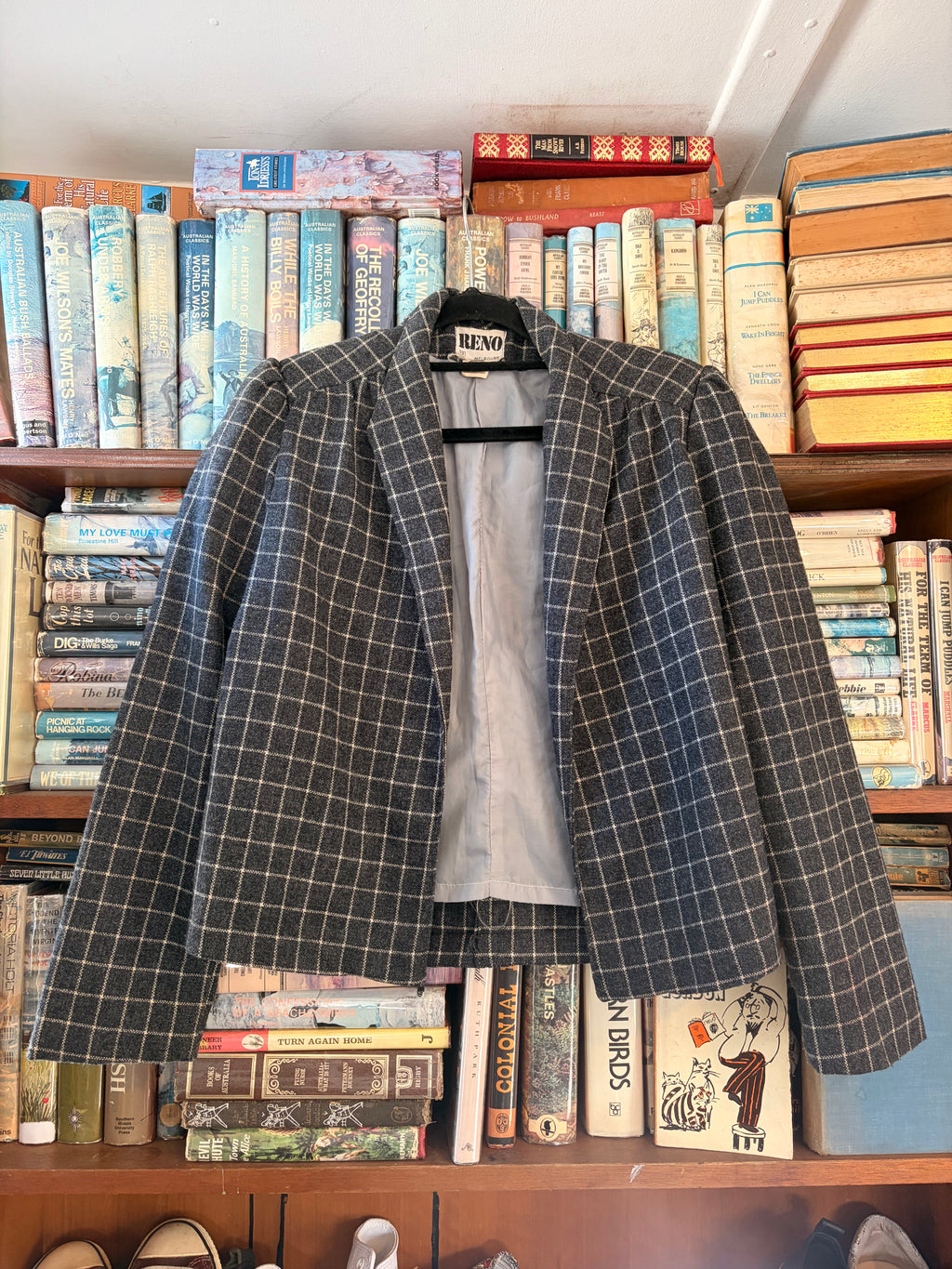 VINTAGE Reno Melbourne Women's Wool Blend checkered Blazer