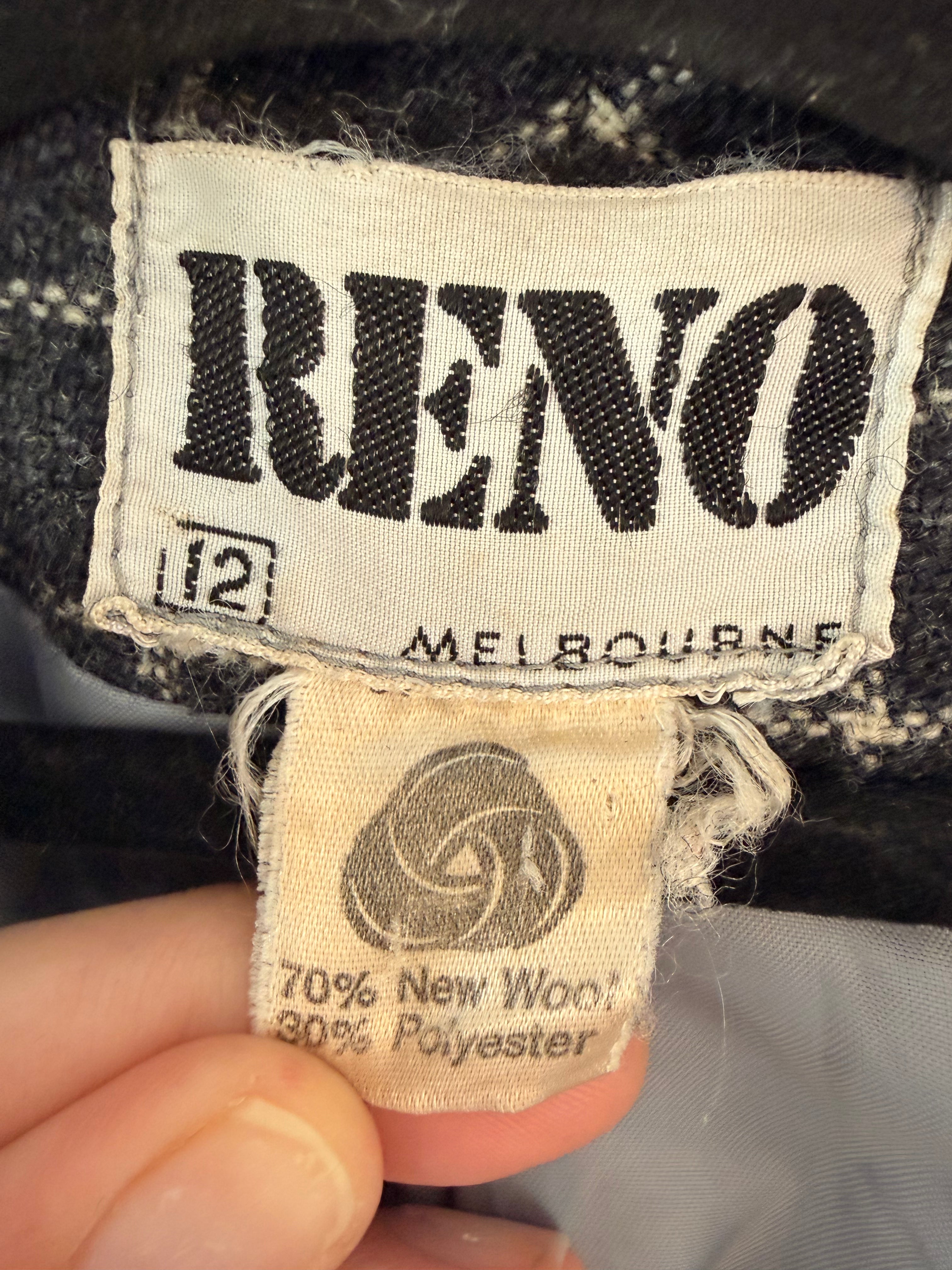 VINTAGE Reno Melbourne Women's Wool Blend checkered Blazer