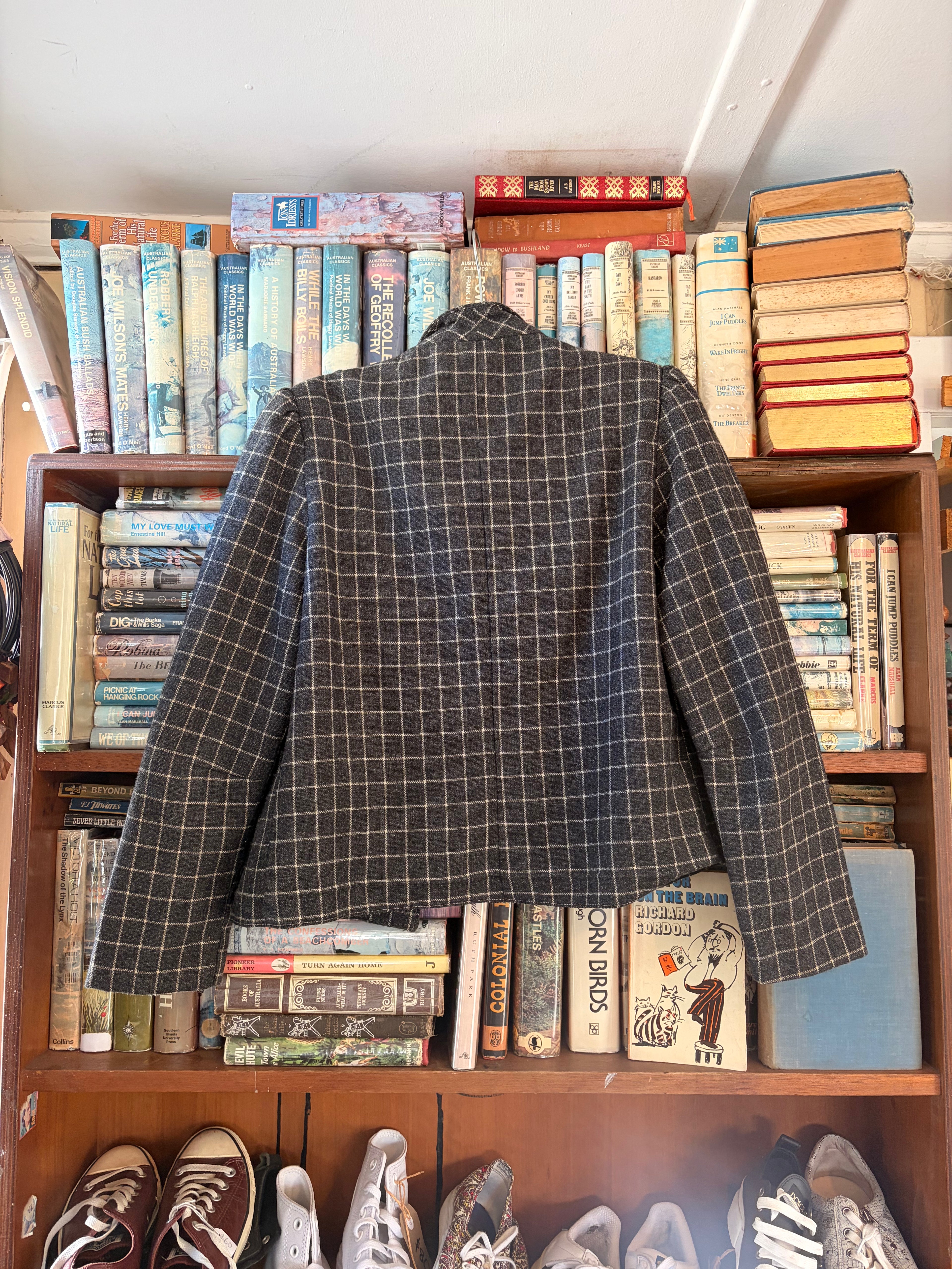 VINTAGE Reno Melbourne Women's Wool Blend checkered Blazer