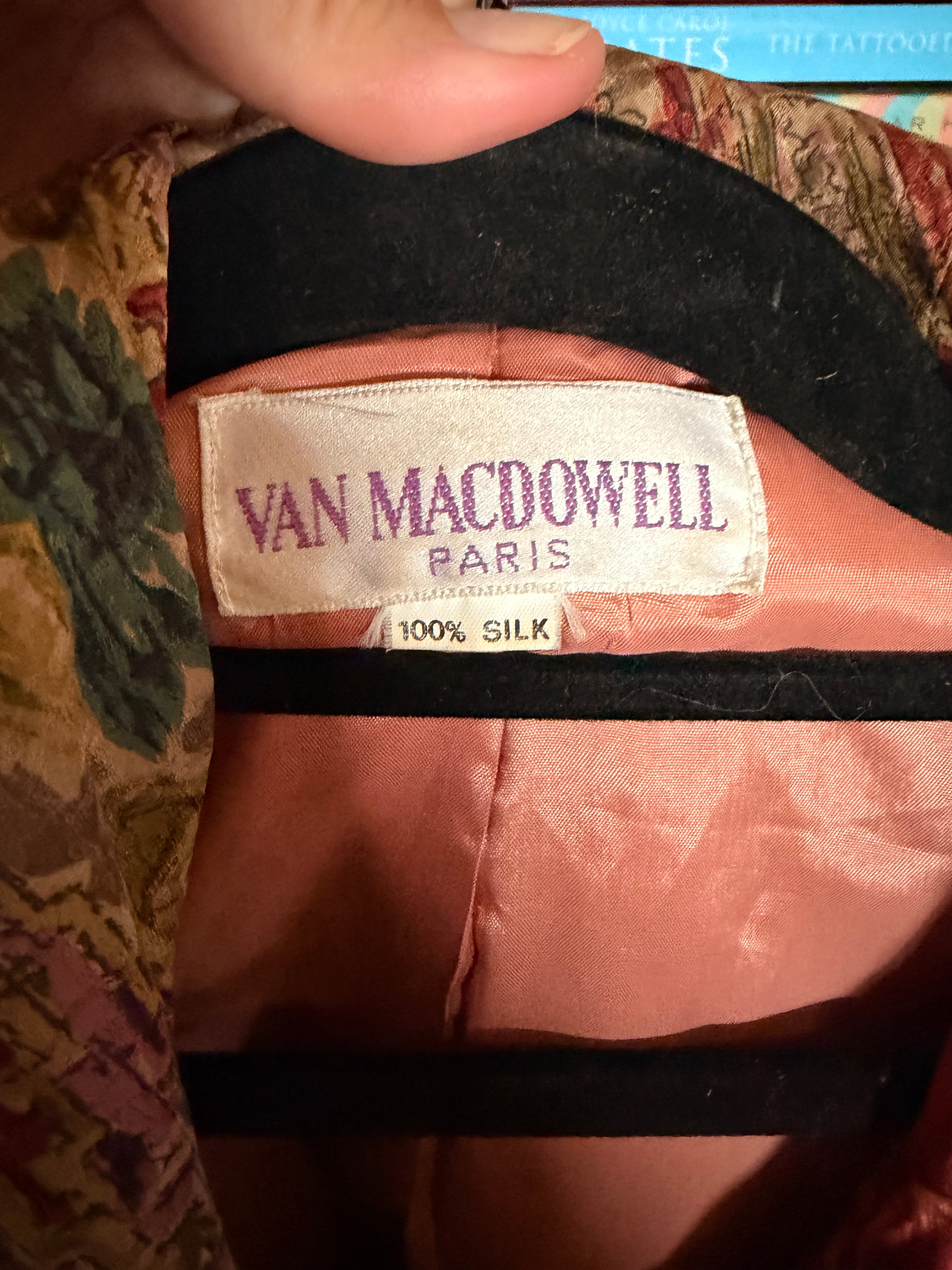 VINTAGE Van Macdowell Paris Floral Silk Hooded Jacket