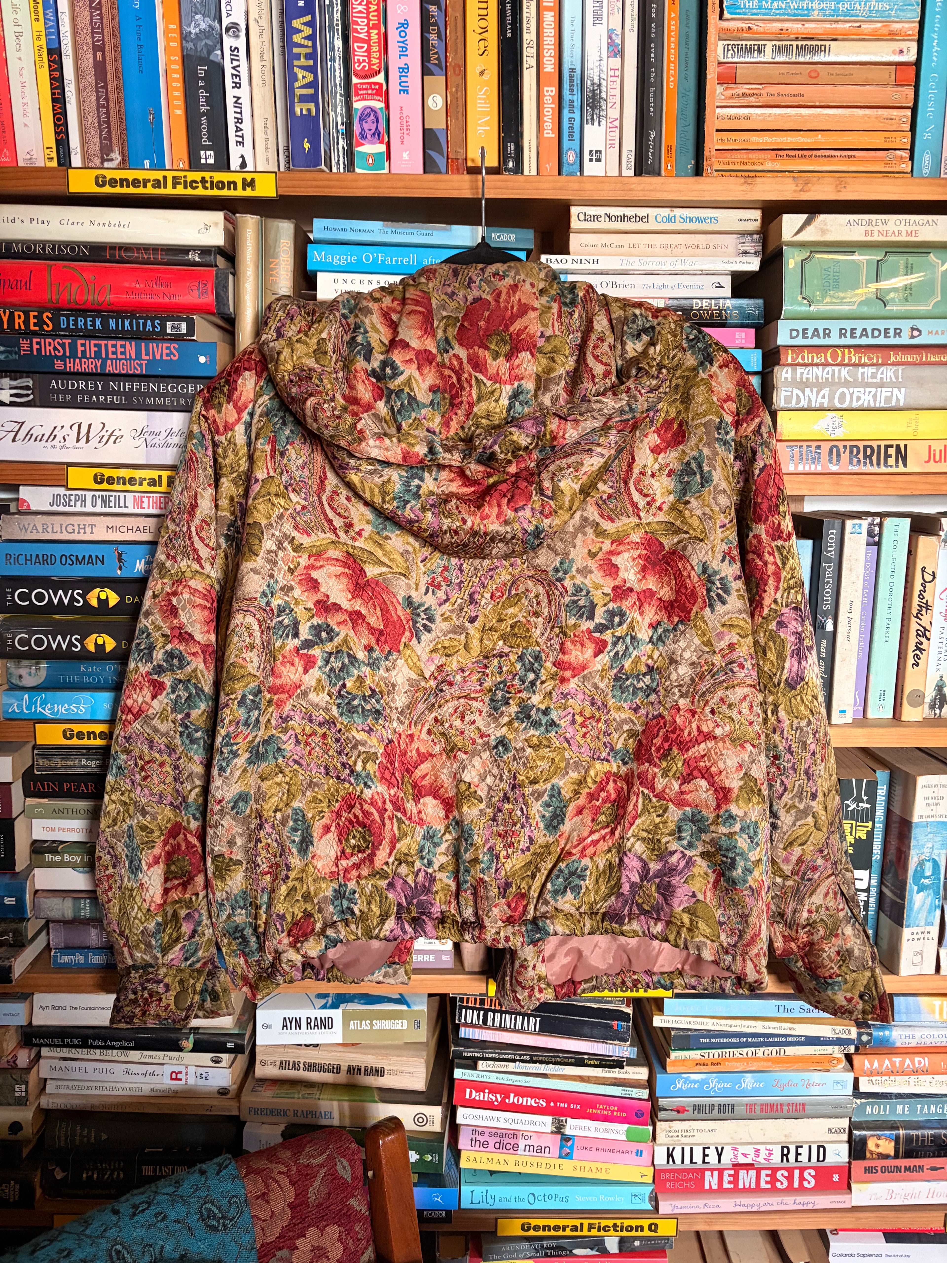 VINTAGE Van Macdowell Paris Floral Silk Hooded Jacket