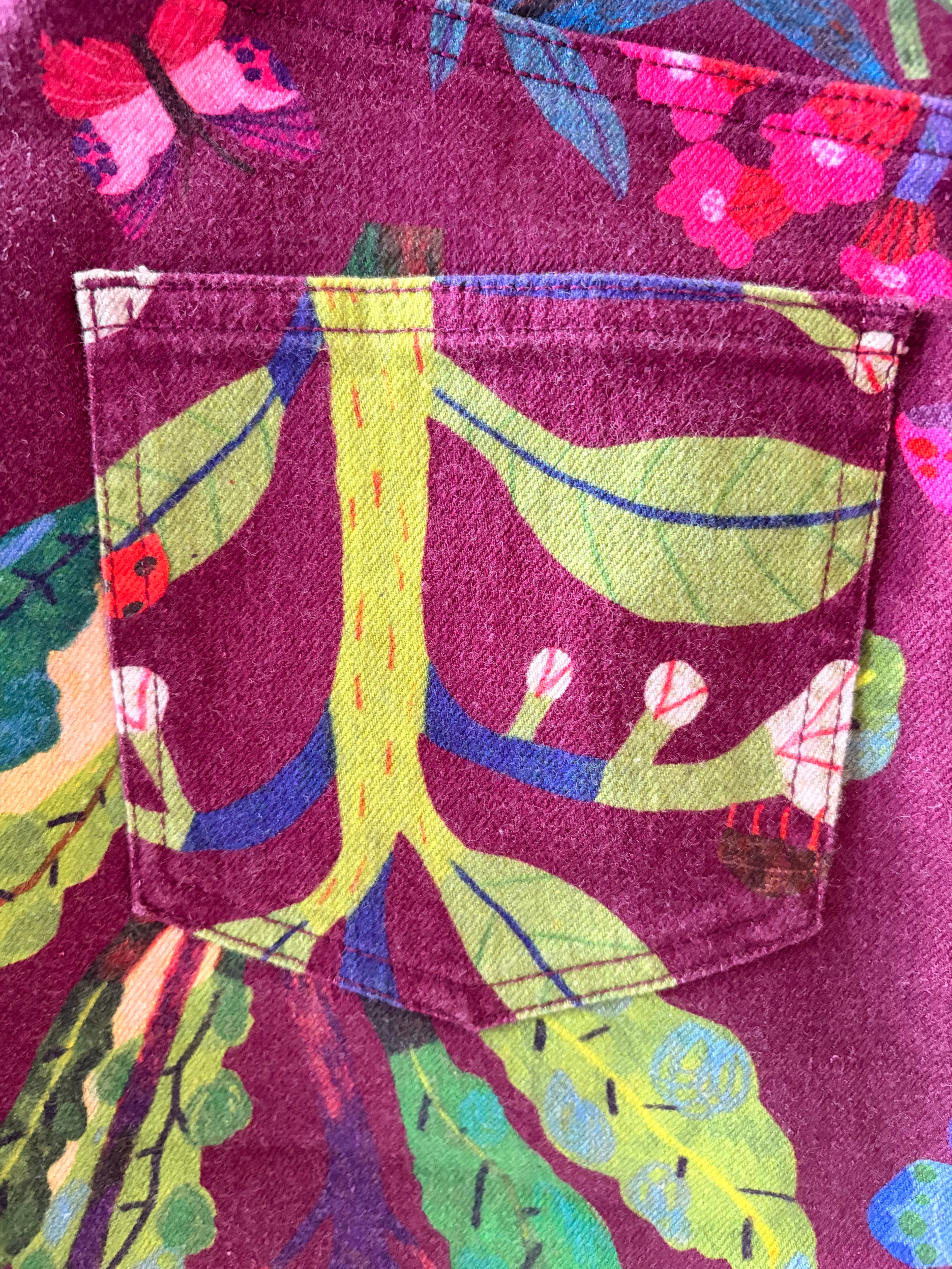 Monika Forsberg + Gorman Stretch Denim Printed A- Line Skirt