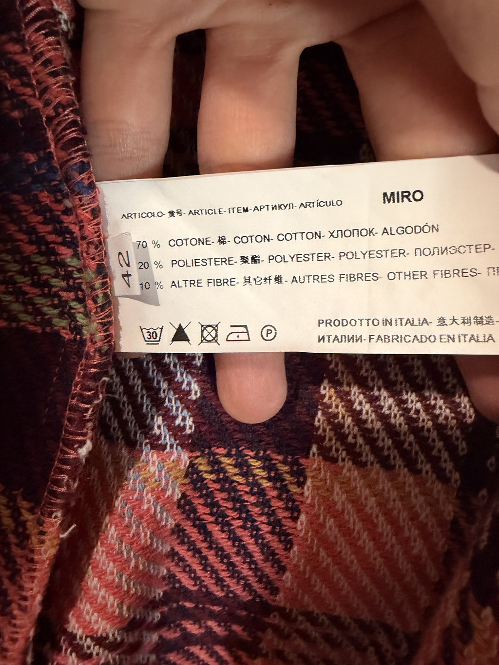Biancoghiaccio MIRO Italian-made Plaid Blazer