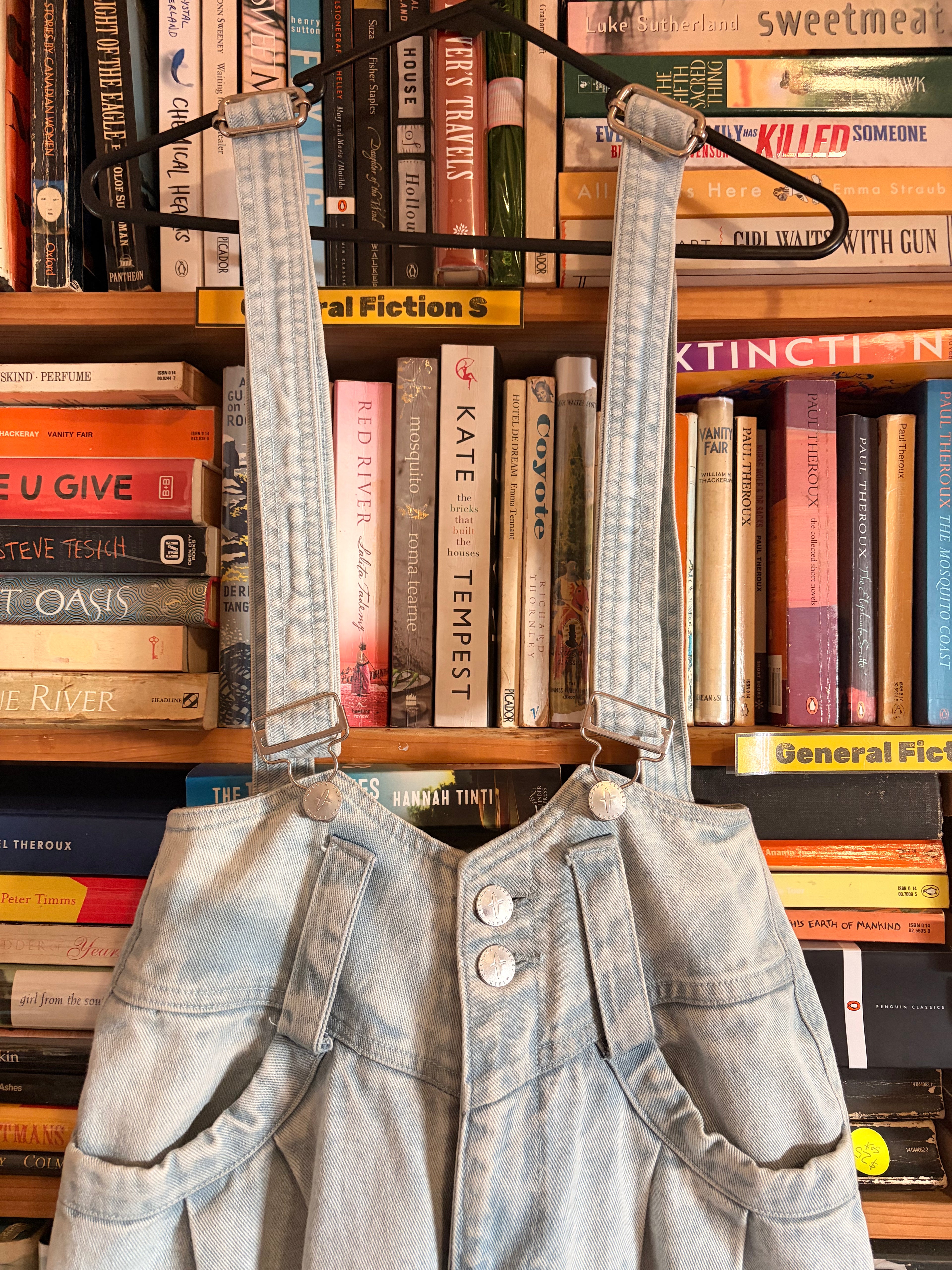 Tacoola Vintage Denim High Waisted Light Wash Denim Overalls