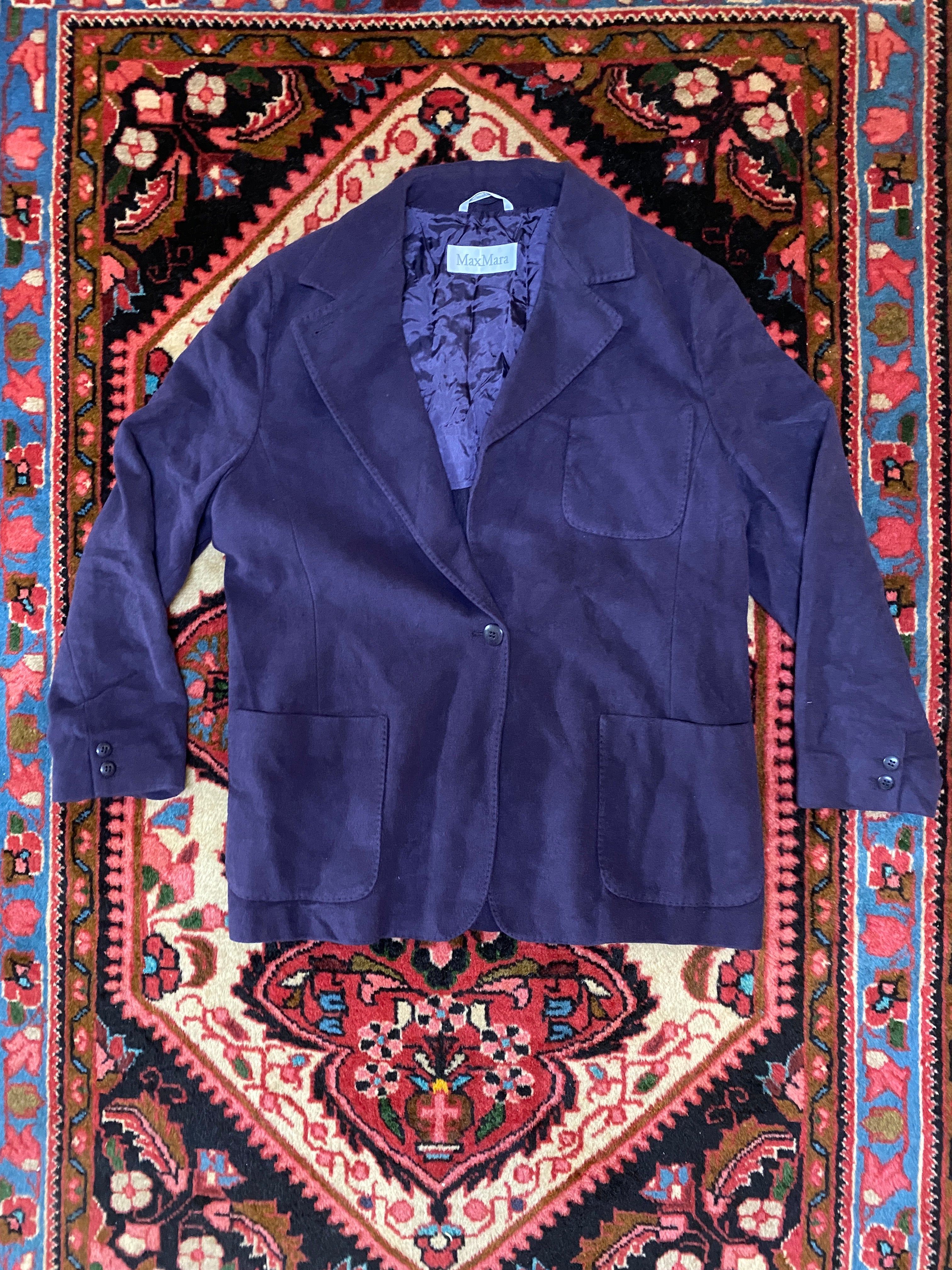 Vintage Max Mara Angora & Virgin Wool Blazer – Made in Italy – Purple
