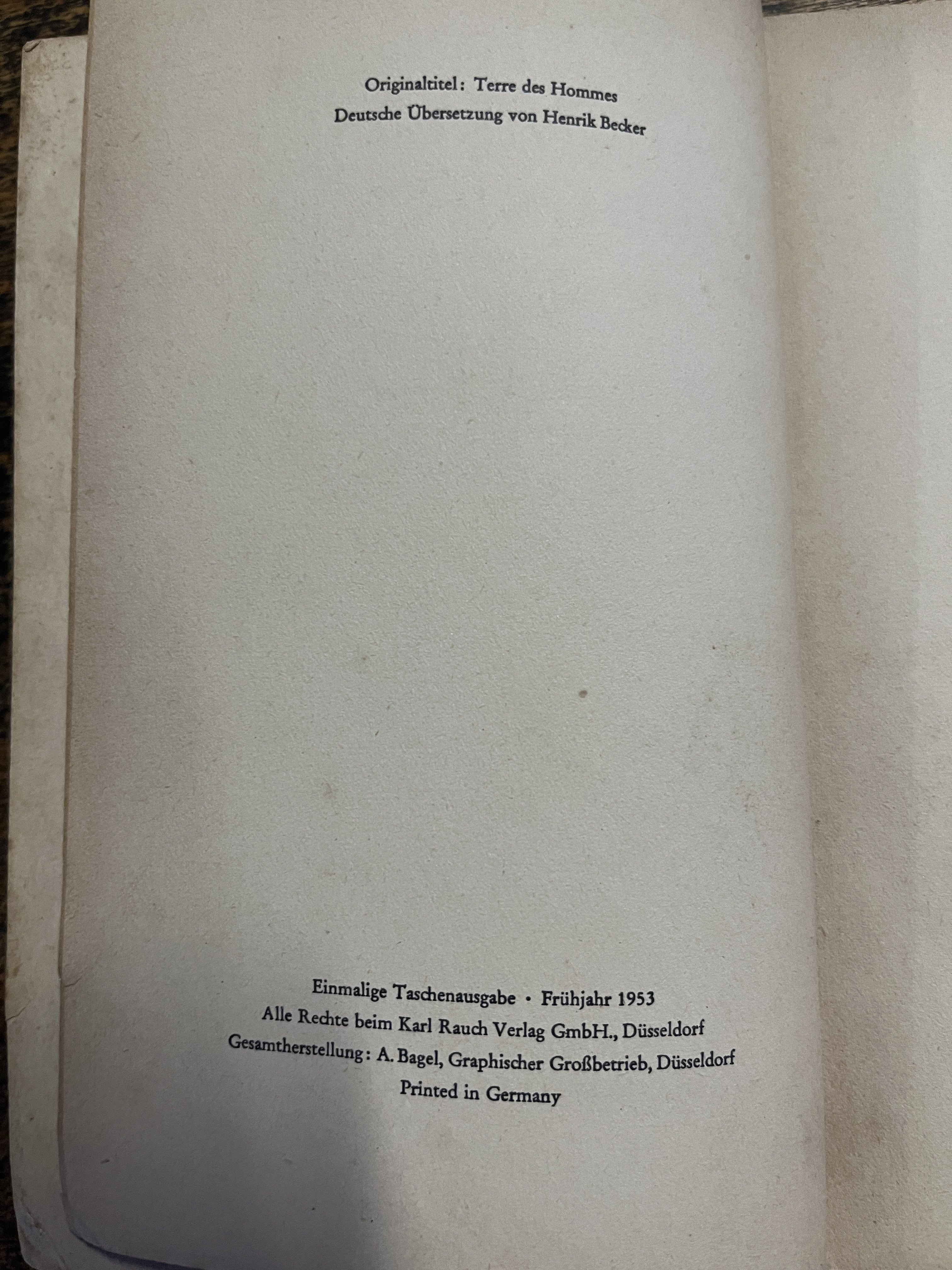 Wind, San und Sterne - de Saint-Exupery, Antoine