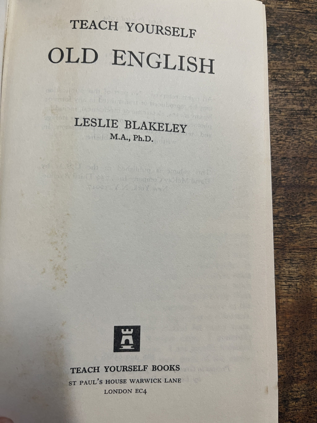 Old English - Blakeley, Leslie