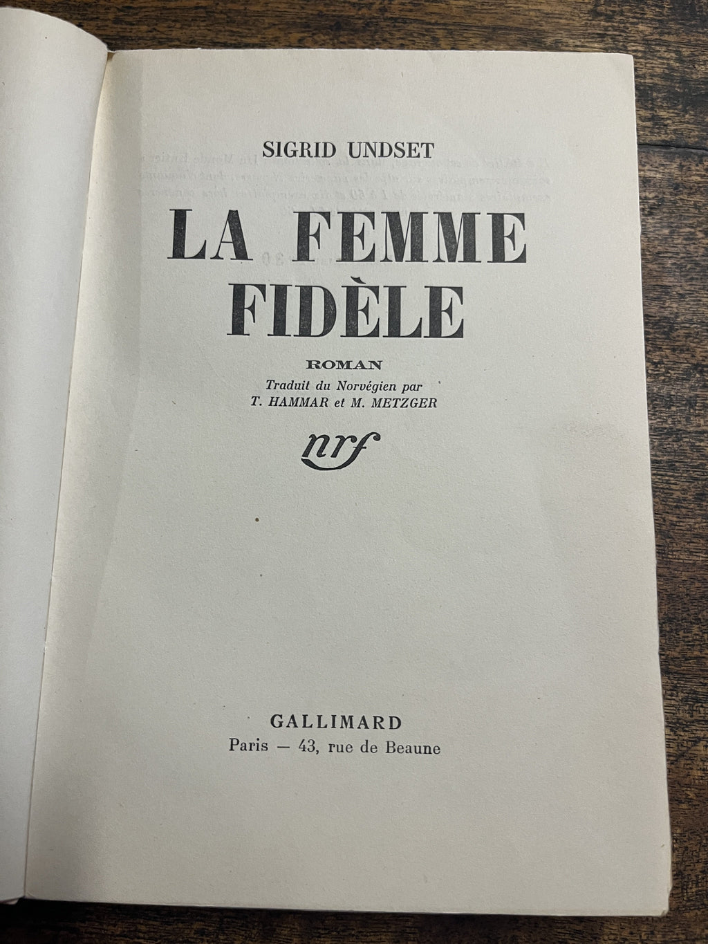 La Femme Fidele - Undset, Sigrid