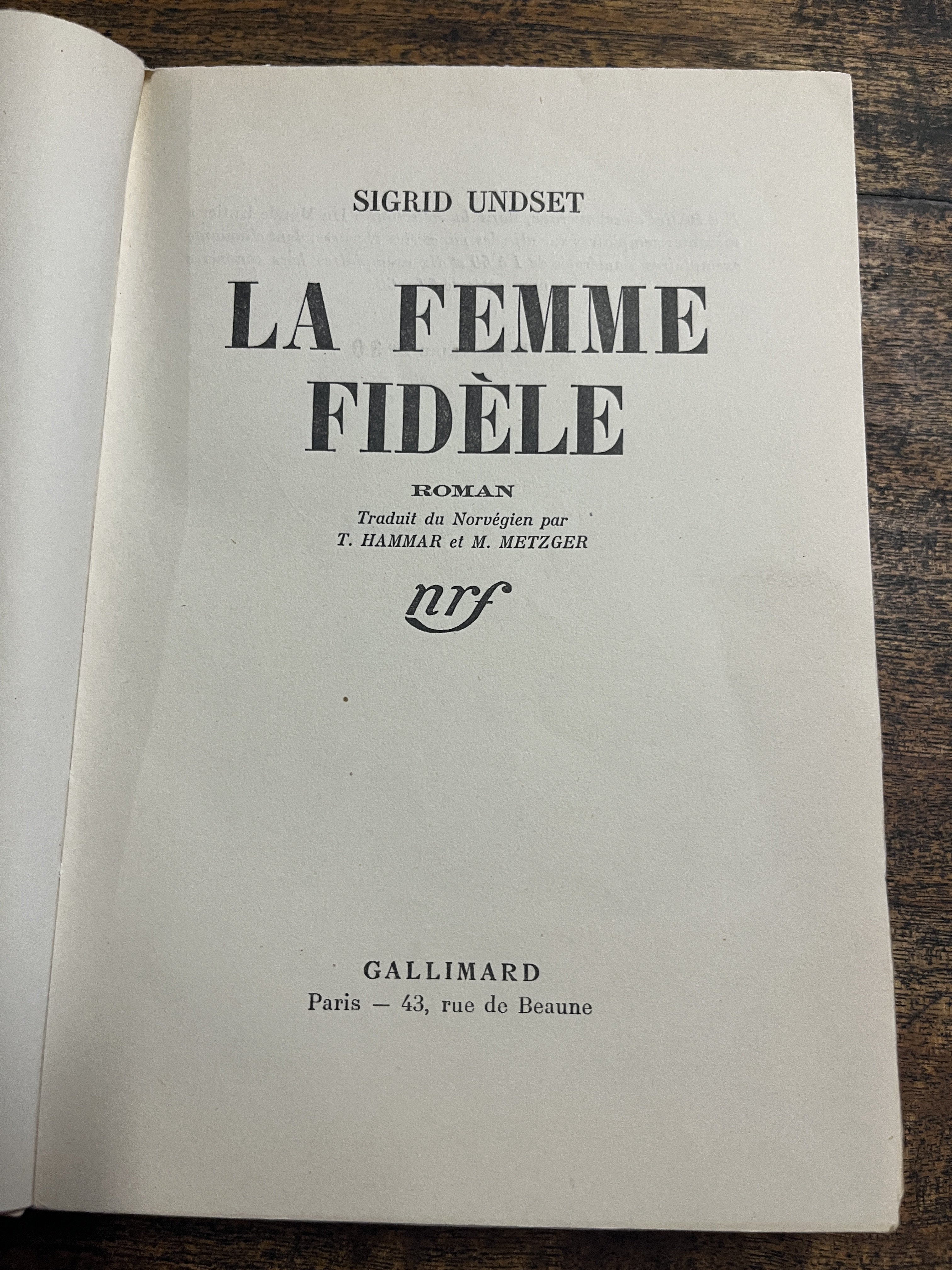 La Femme Fidele - Undset, Sigrid