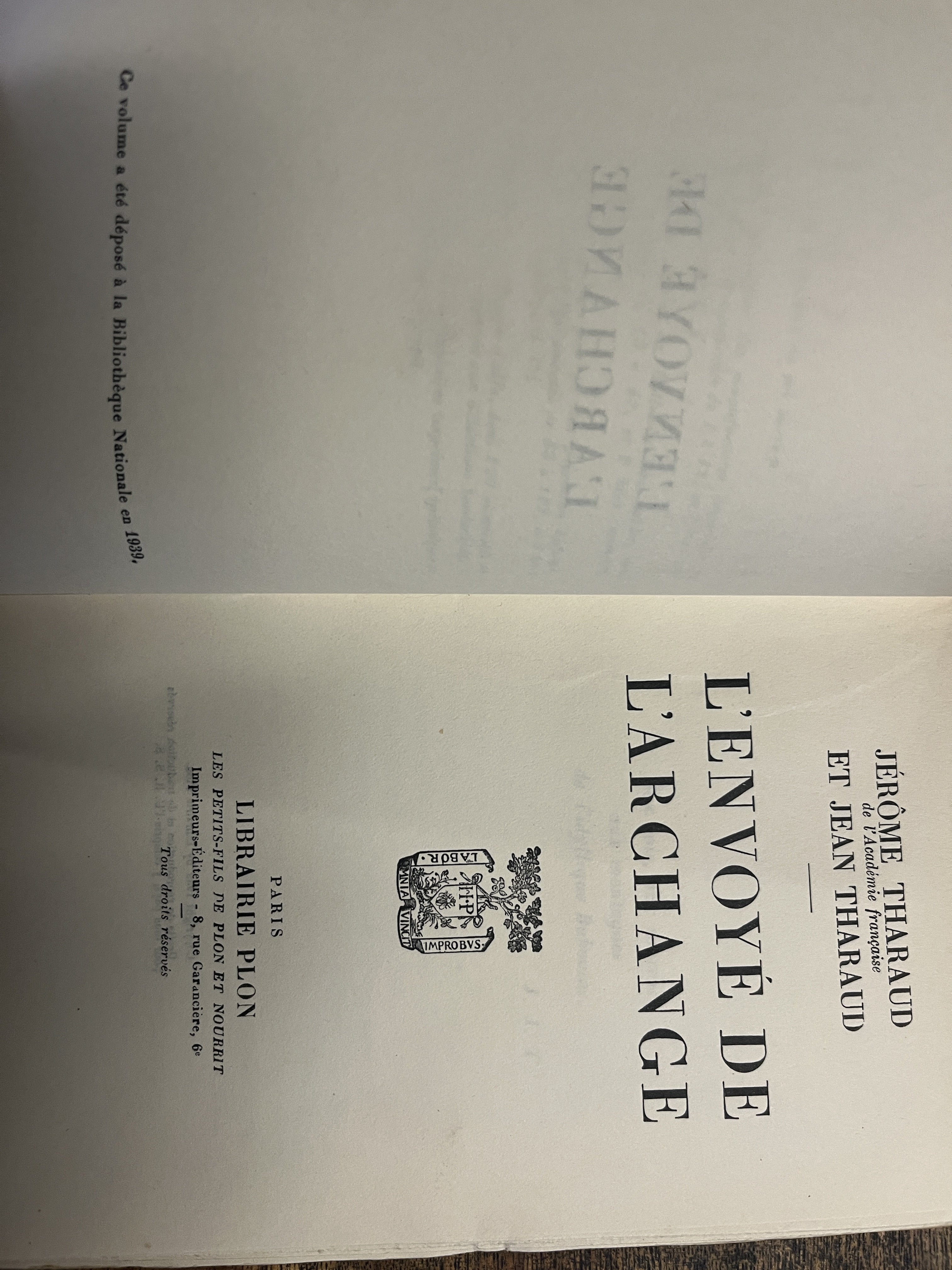 L'Envoye De L'Archange - Tharaud, Jerome & Jean