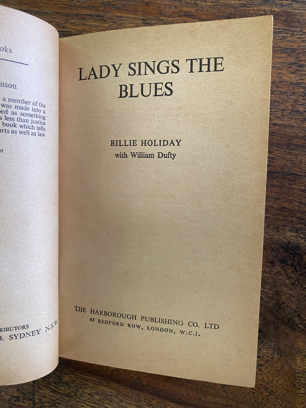 Lady Sings The Blues — Holiday, Billie w/ Dufty, William