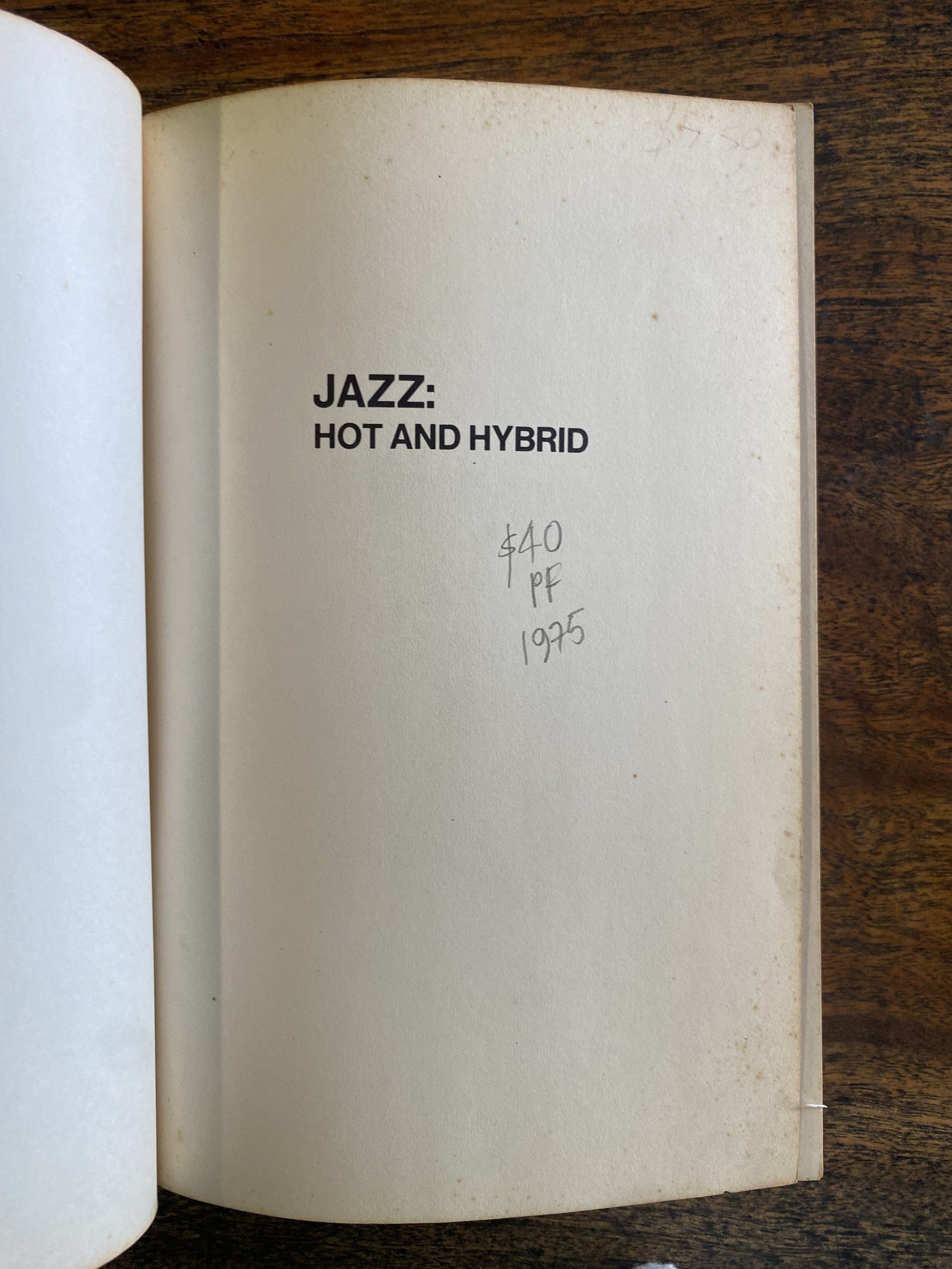 Jazz, Hot and Hybrid — Sarheant, Winthrop