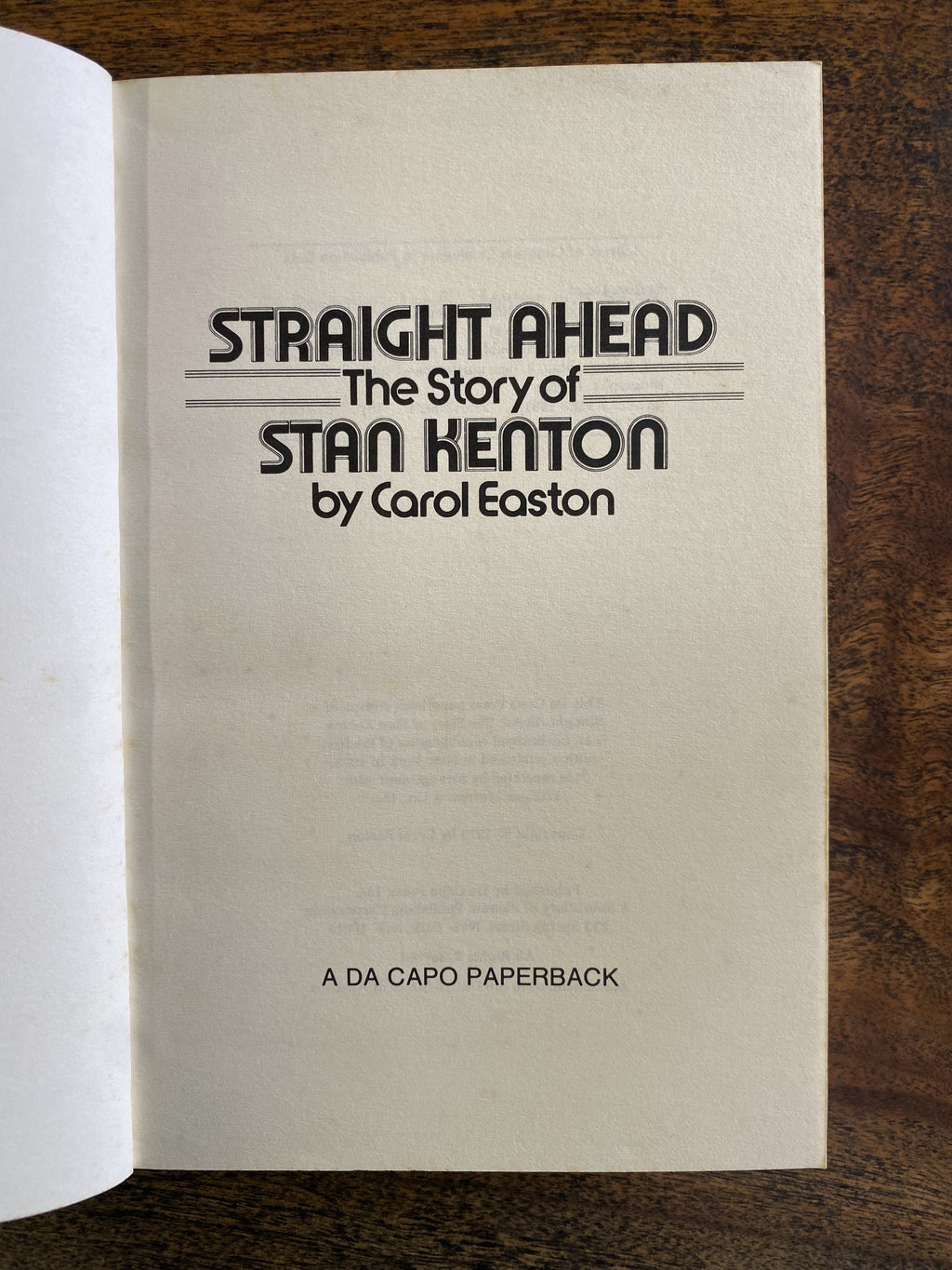Straight Ahead; The Story of Stan Kenton — Easton, Carol