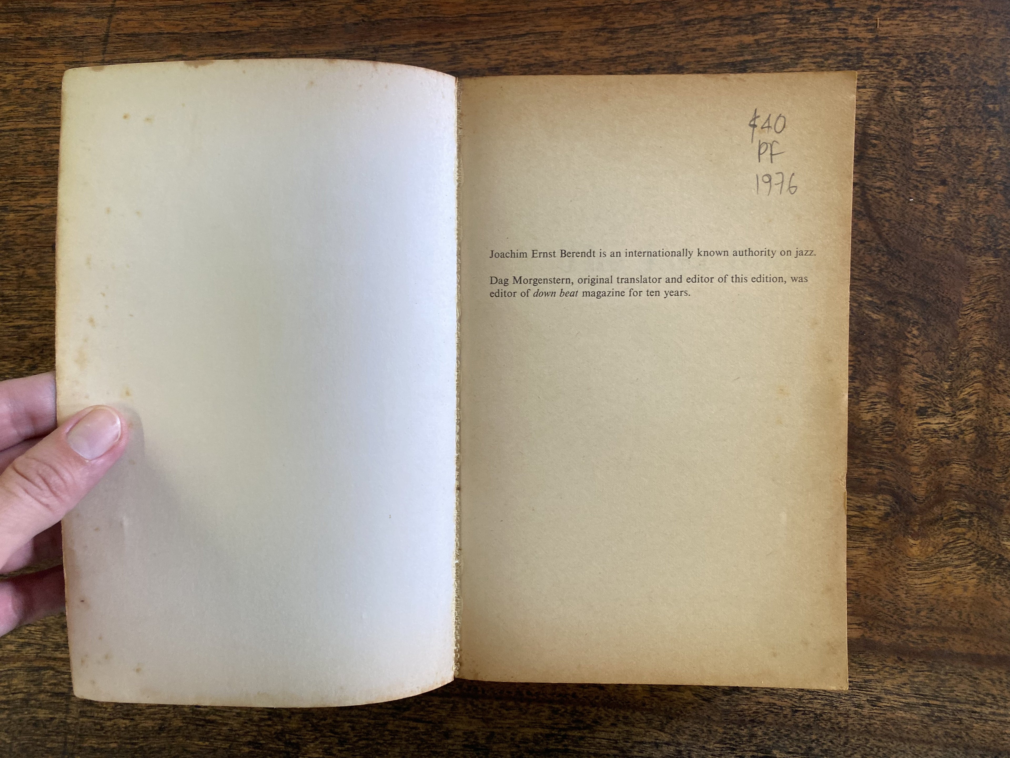 The Joachim Berendt Jazz Book — Berendt, Joachim