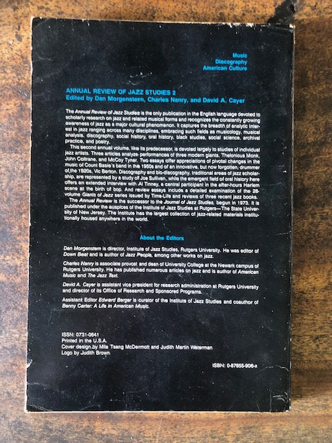 Annual Review of Jazz Studies 2 — Dan Morgenstern, Charles Nanry, David A. Cayer - editors