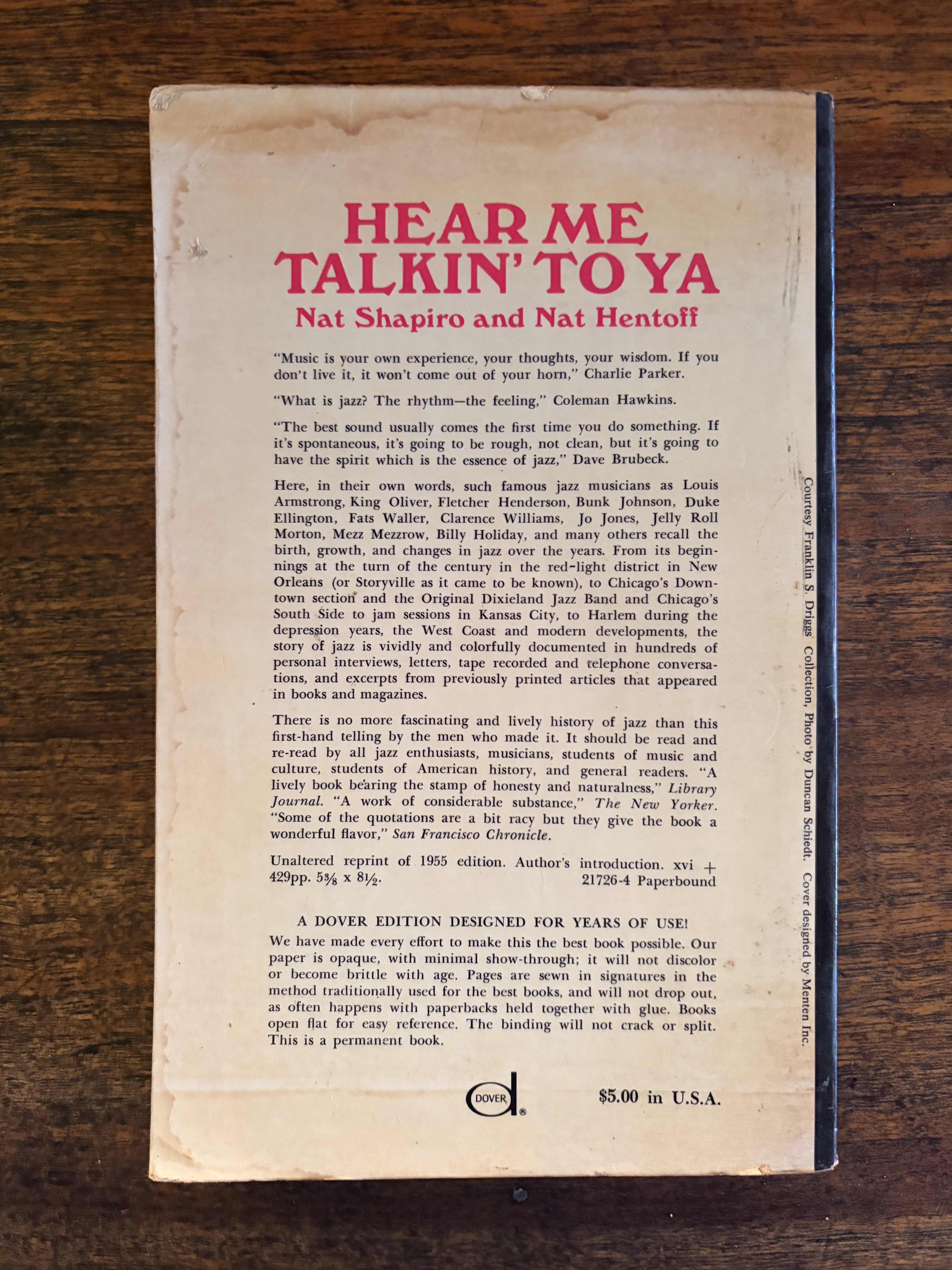 Hear Me Talkin' To Ya: The Story of Jazz as told by the Men who Made It — Nat Shapiro and Nat Hentoff