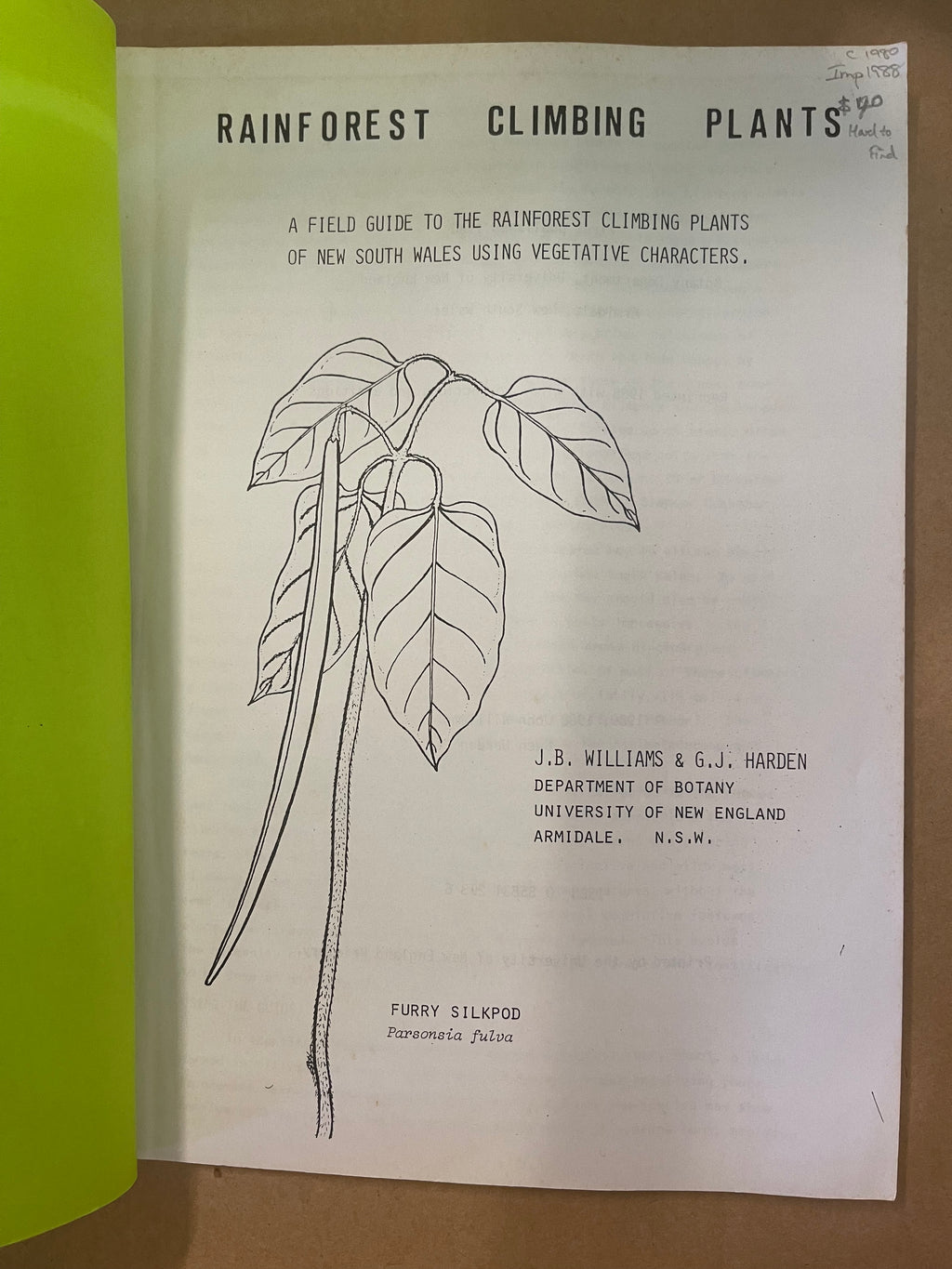 Rainforest Climbing Plants — Williams, J. B., Harden, G. J.