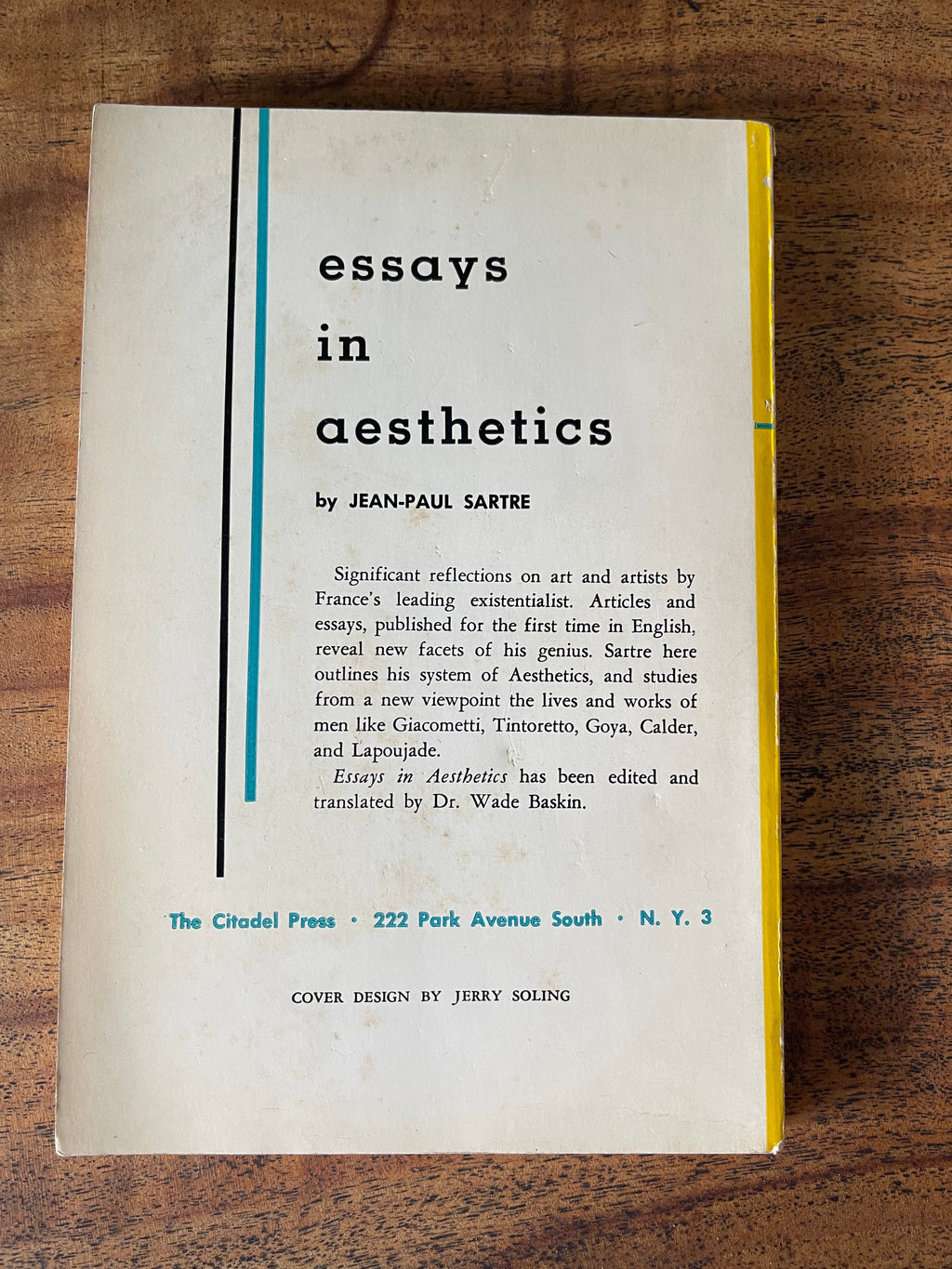 Essays in Aesthetics - Sartre, Jean-Paul